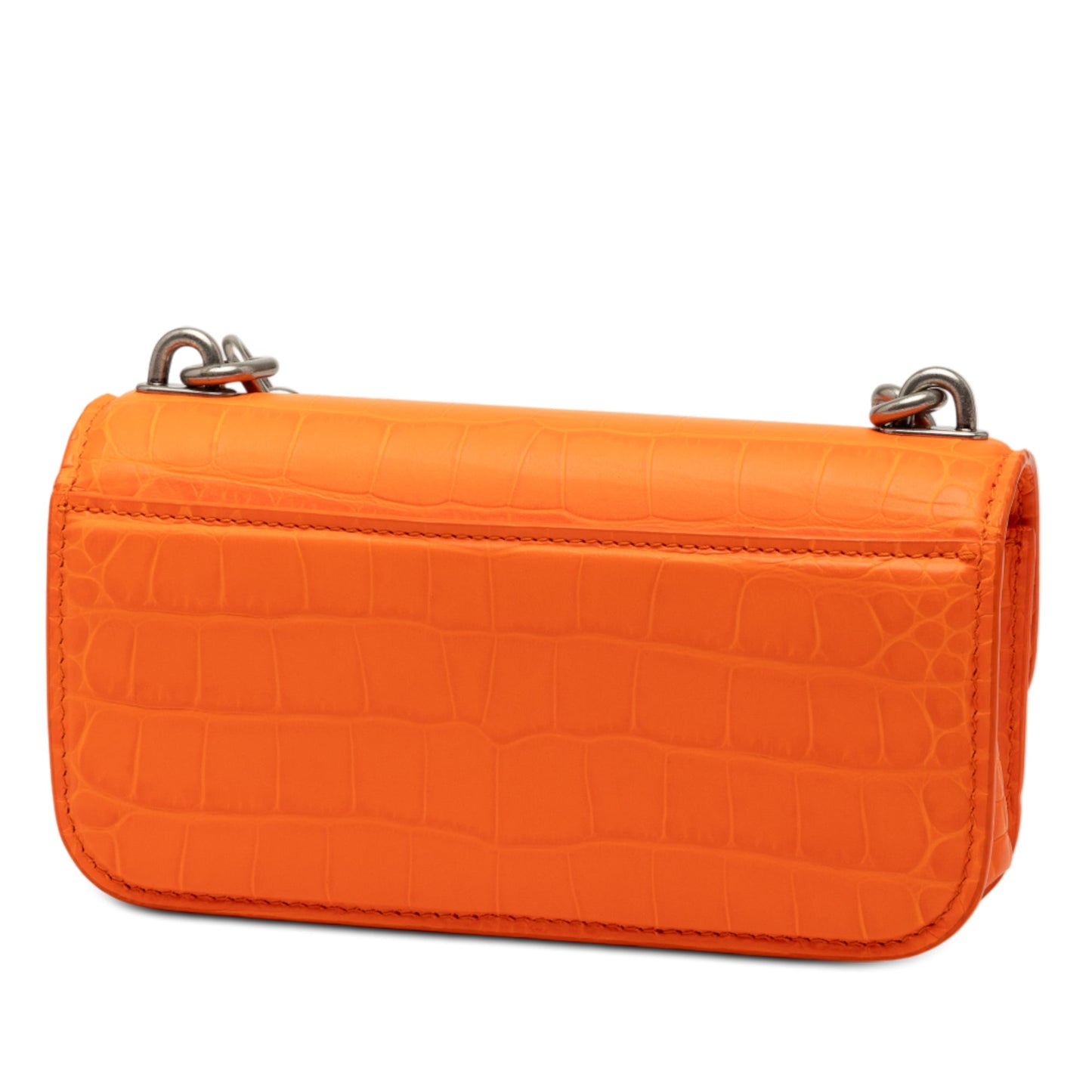 Balenciaga Croc Embossed Calfskin Gossip Chain Bag XS