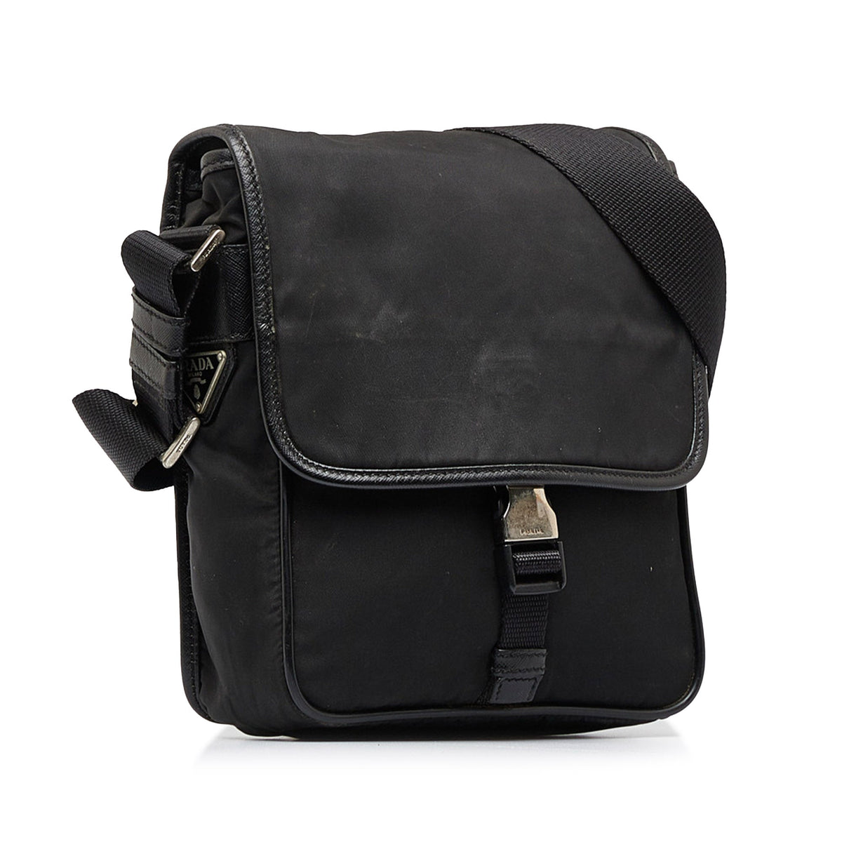 Prada Tessuto Buckle Messenger Bag