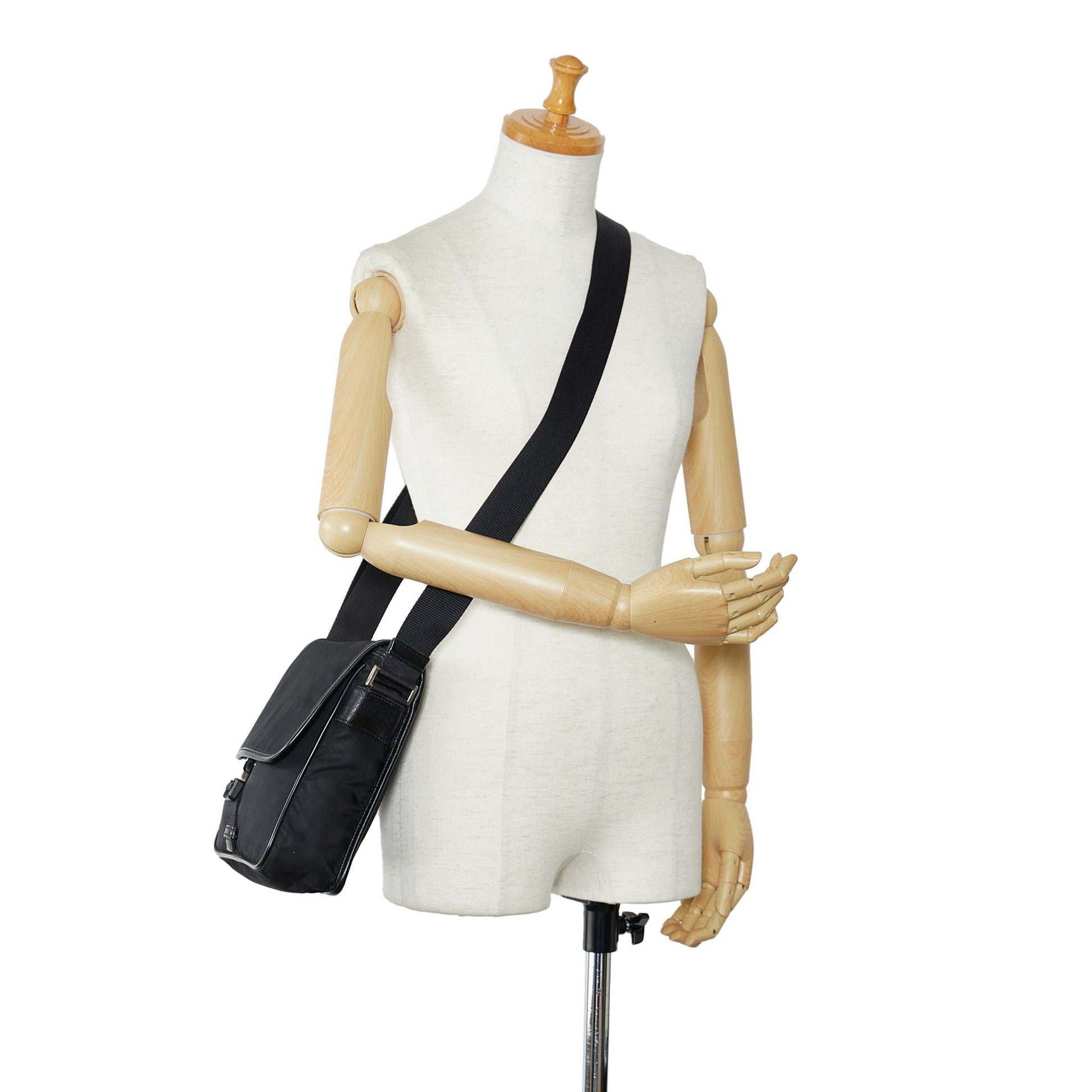 Prada Tessuto Buckle Messenger Bag