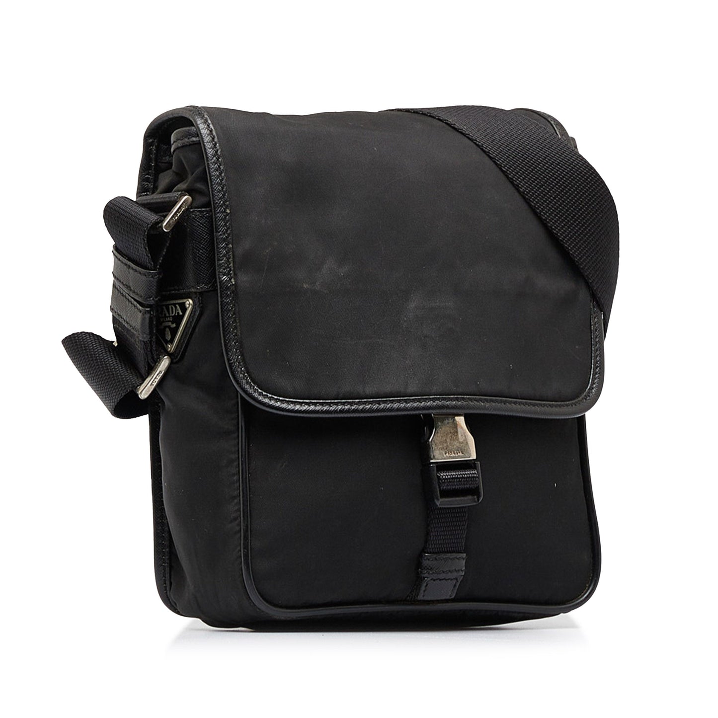 Prada Tessuto Buckle Messenger Bag