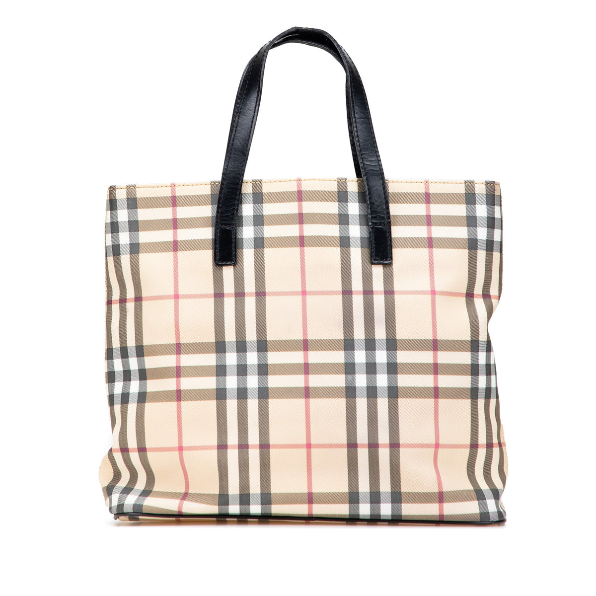 Burberry House Check Coated Canvas Tote — Beige