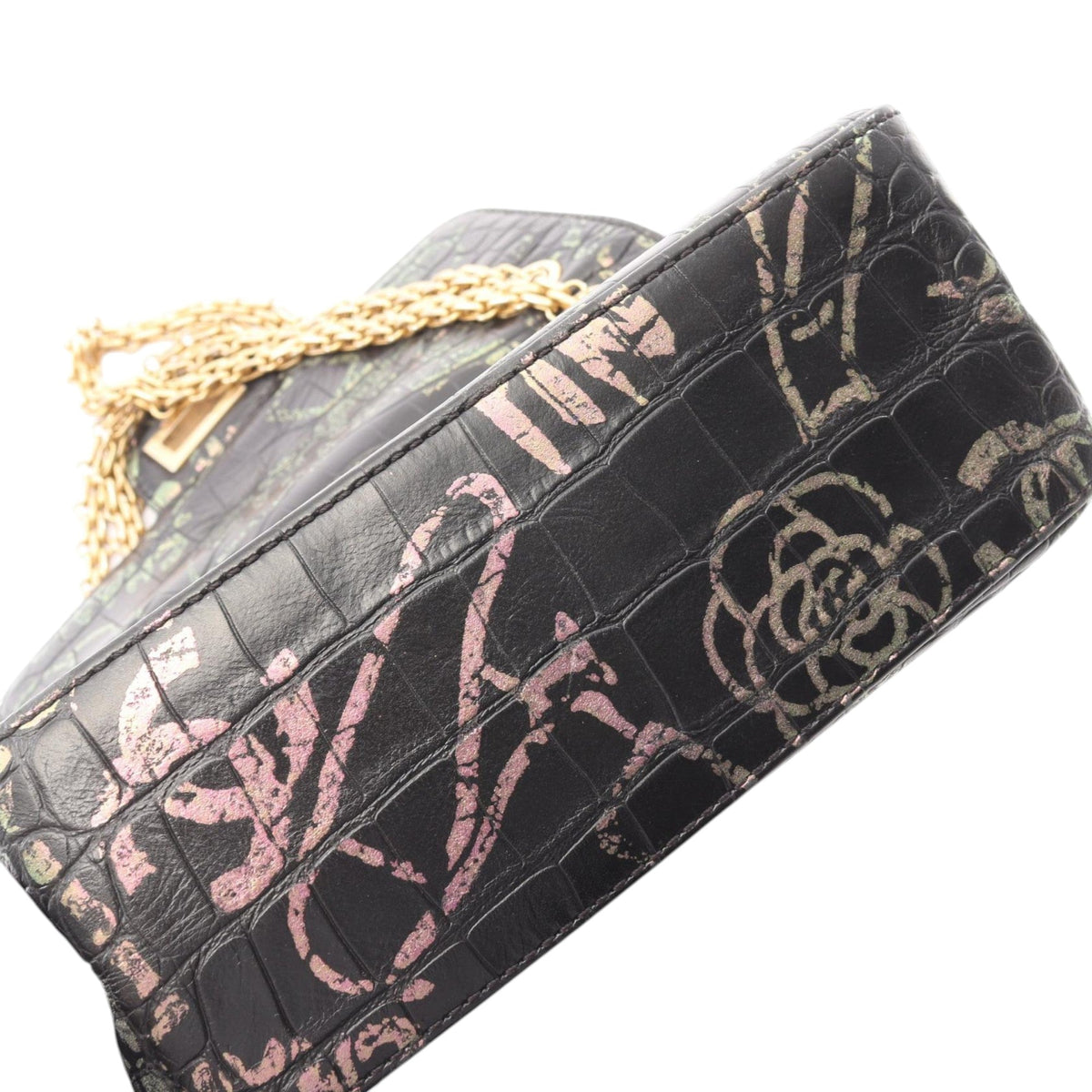 Chanel Calfskin Crocodile Embossed Graffiti 2.55 Cocodile Reissue Flap Bag