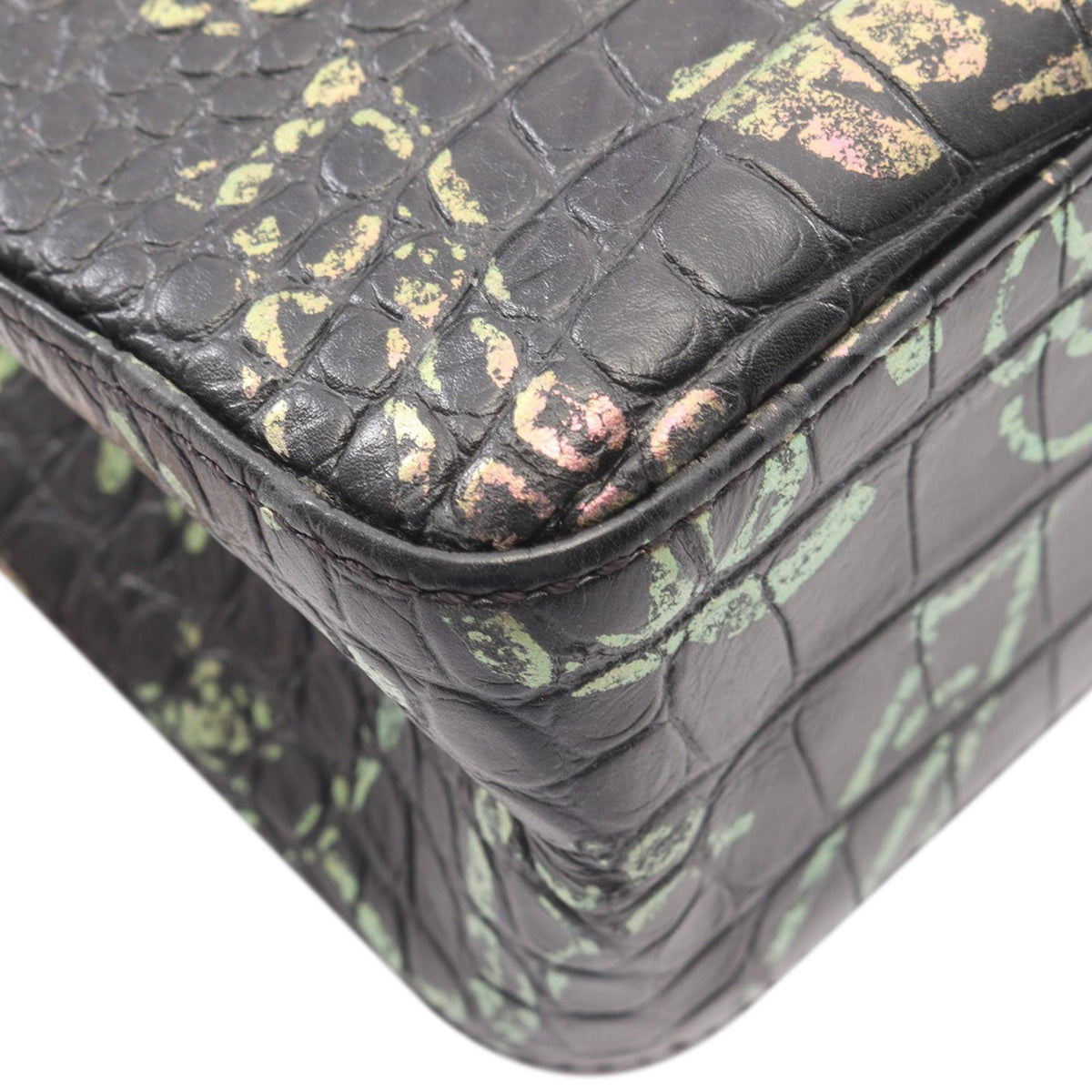 Chanel Calfskin Crocodile Embossed Graffiti 2.55 Cocodile Reissue Flap Bag