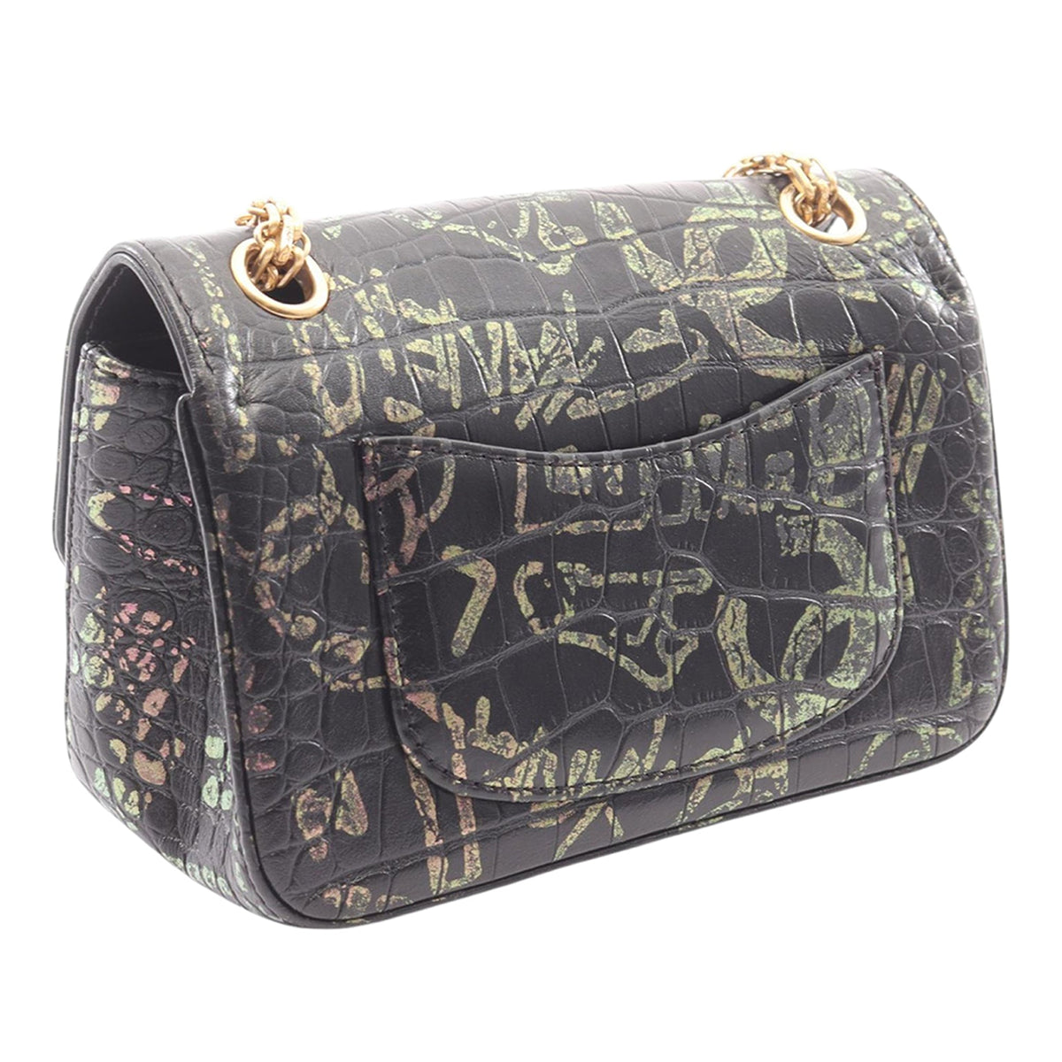 Chanel Calfskin Crocodile Embossed Graffiti 2.55 Cocodile Reissue Flap Bag