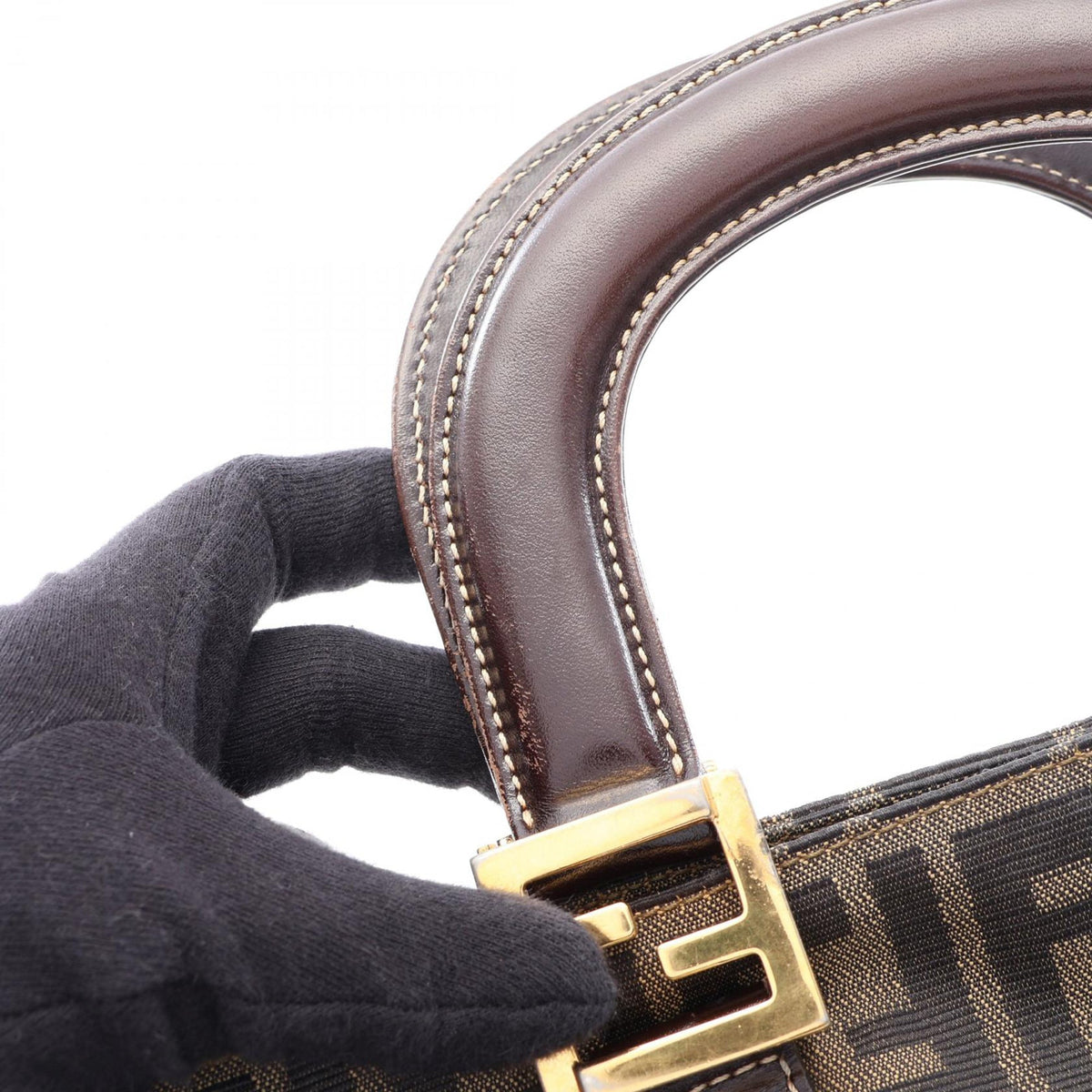 Fendi Zucca Canvas Handbag — Brown