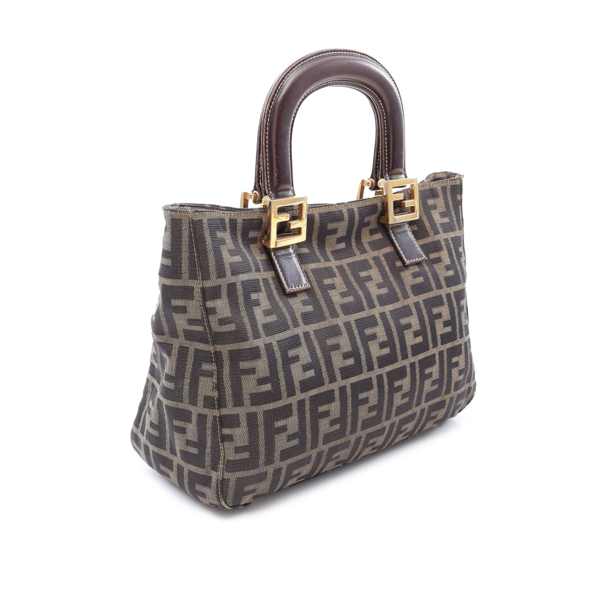 Fendi Zucca Canvas Handbag — Brown