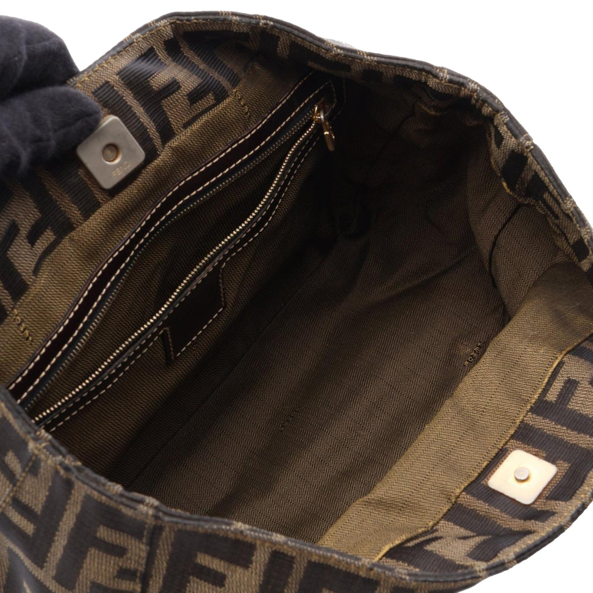 Fendi Zucca Canvas Handbag — Brown