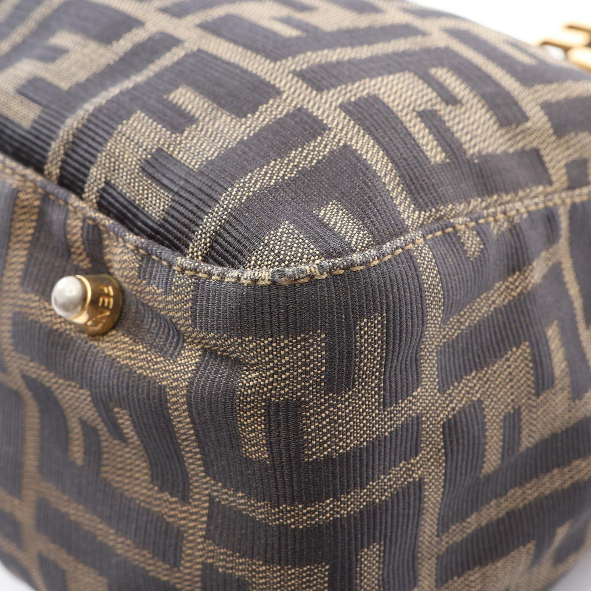 Fendi Zucca Canvas Handbag — Brown