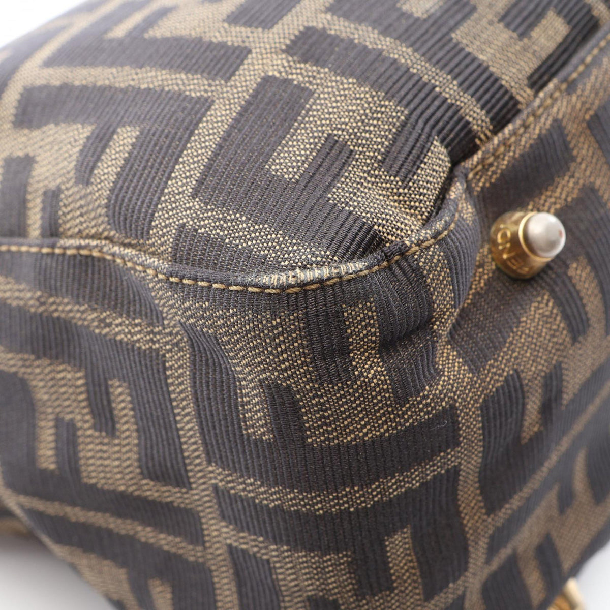Fendi Zucca Canvas Handbag — Brown