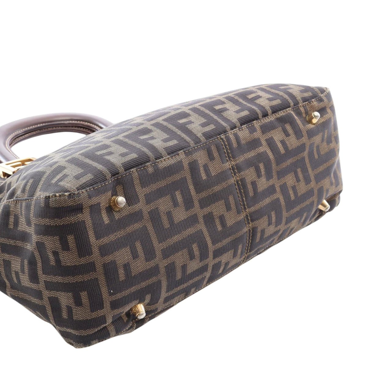 Fendi Zucca Canvas Handbag — Brown
