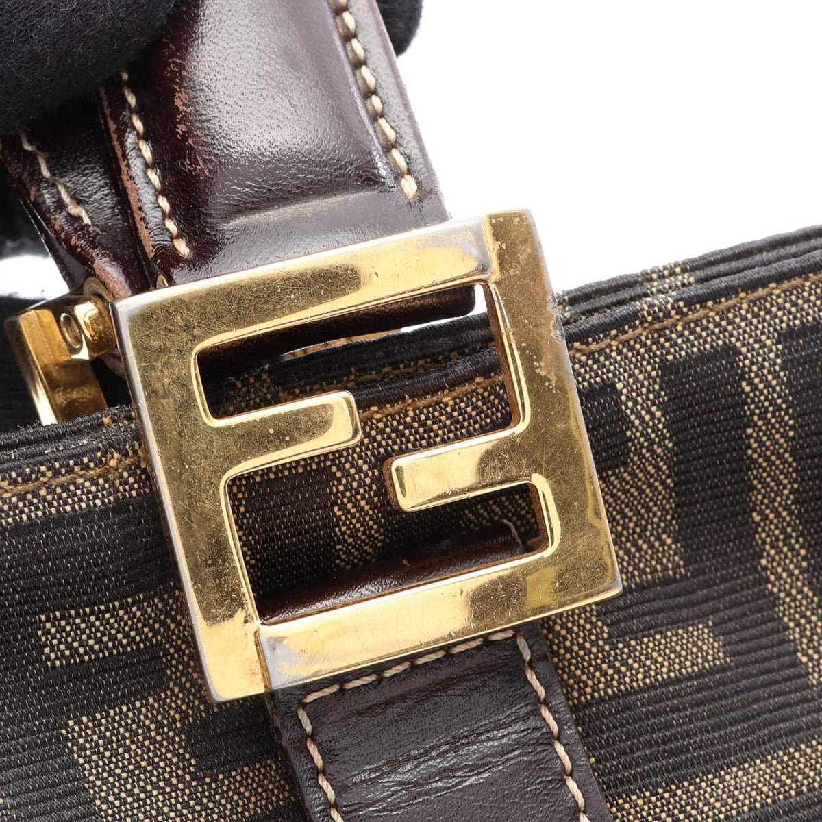 Fendi Zucca Canvas Handbag — Brown