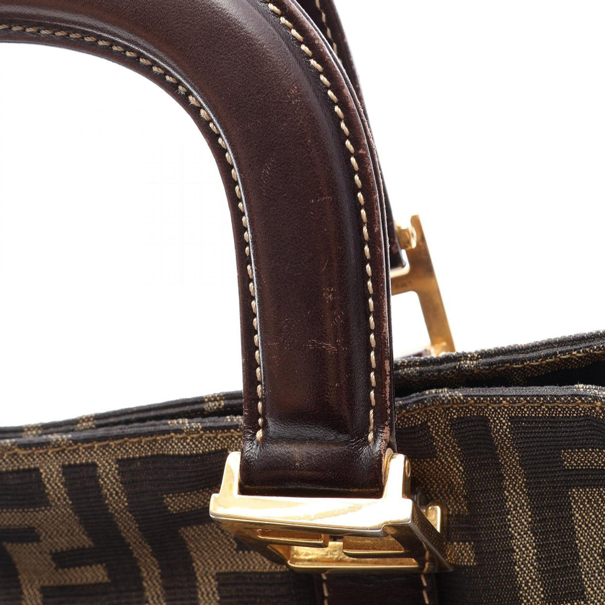 Fendi Zucca Canvas Handbag — Brown