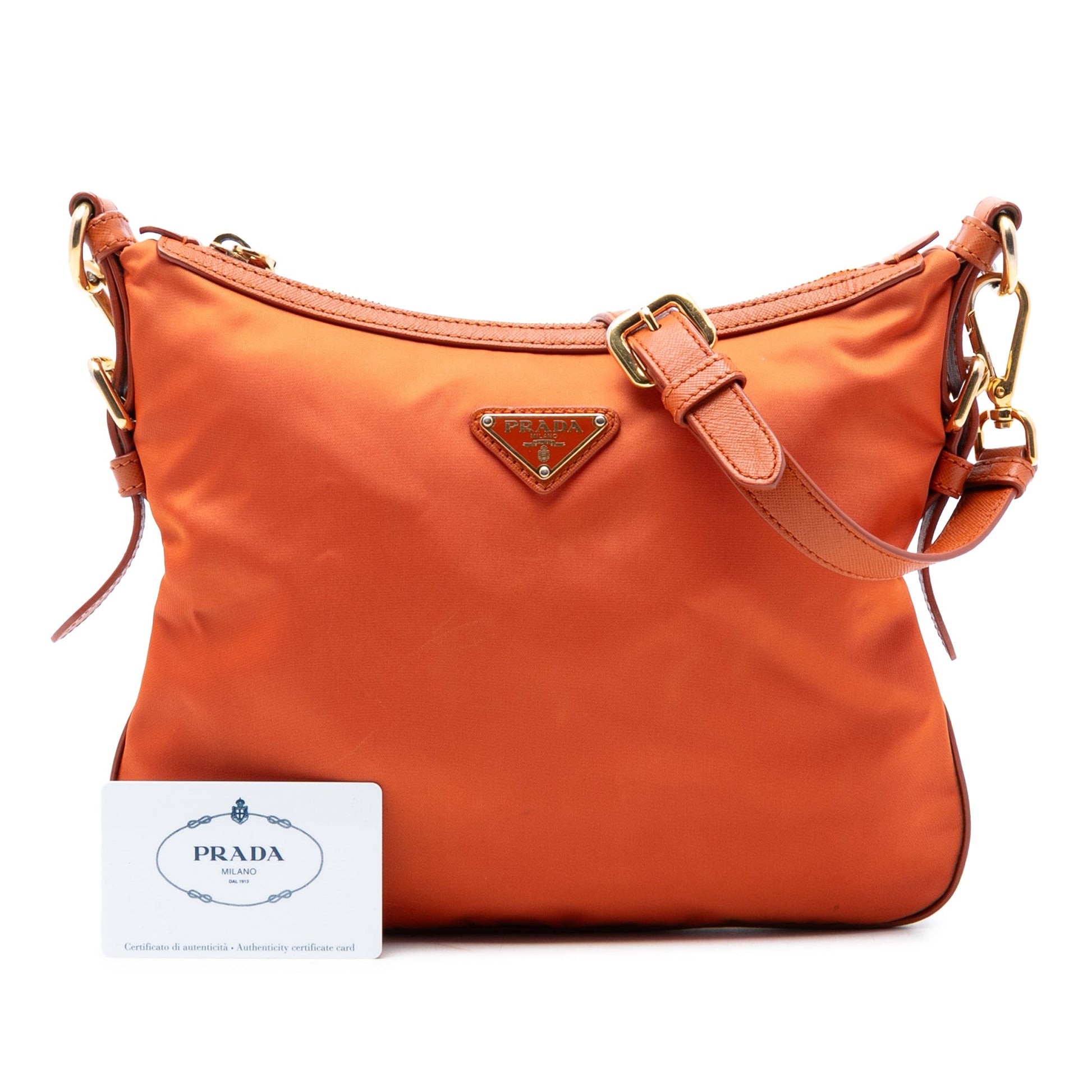 Prada Saffiano Trimmed Tessuto Zip Top Crossbody