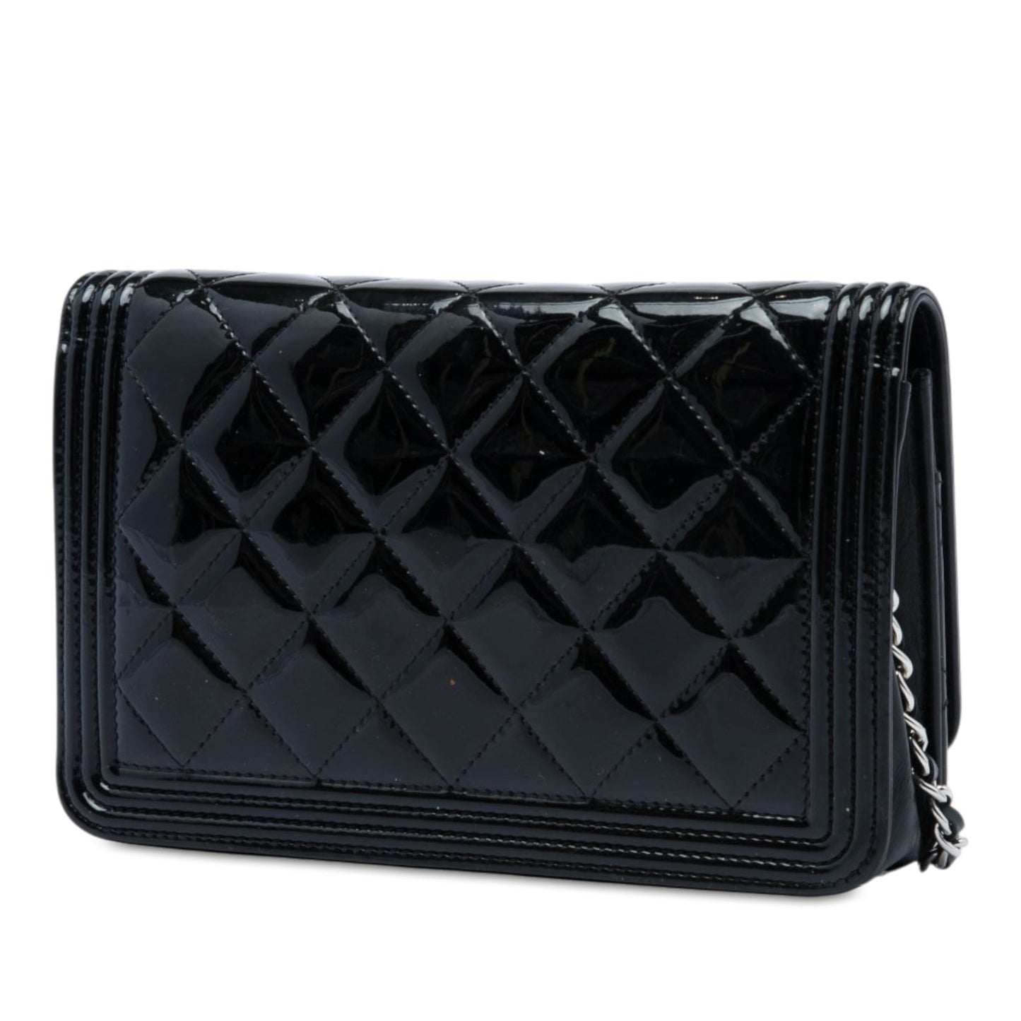 Chanel Quilted Patent Boy Wallet on Chain
