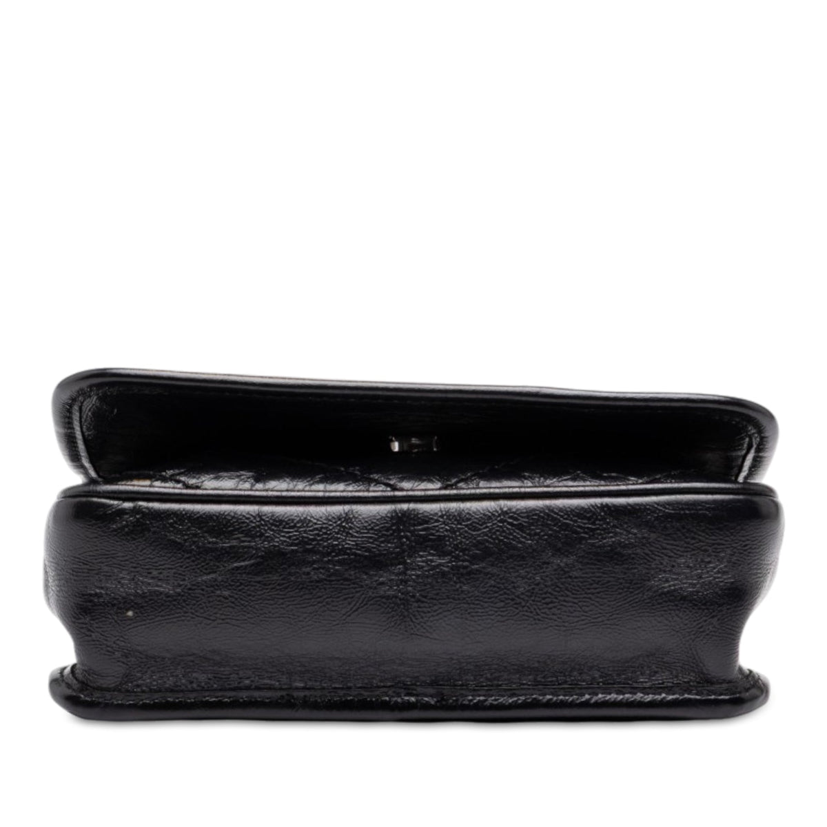 Saint Laurent Crinkled Calfskin Niki Wallet on Chain — Black