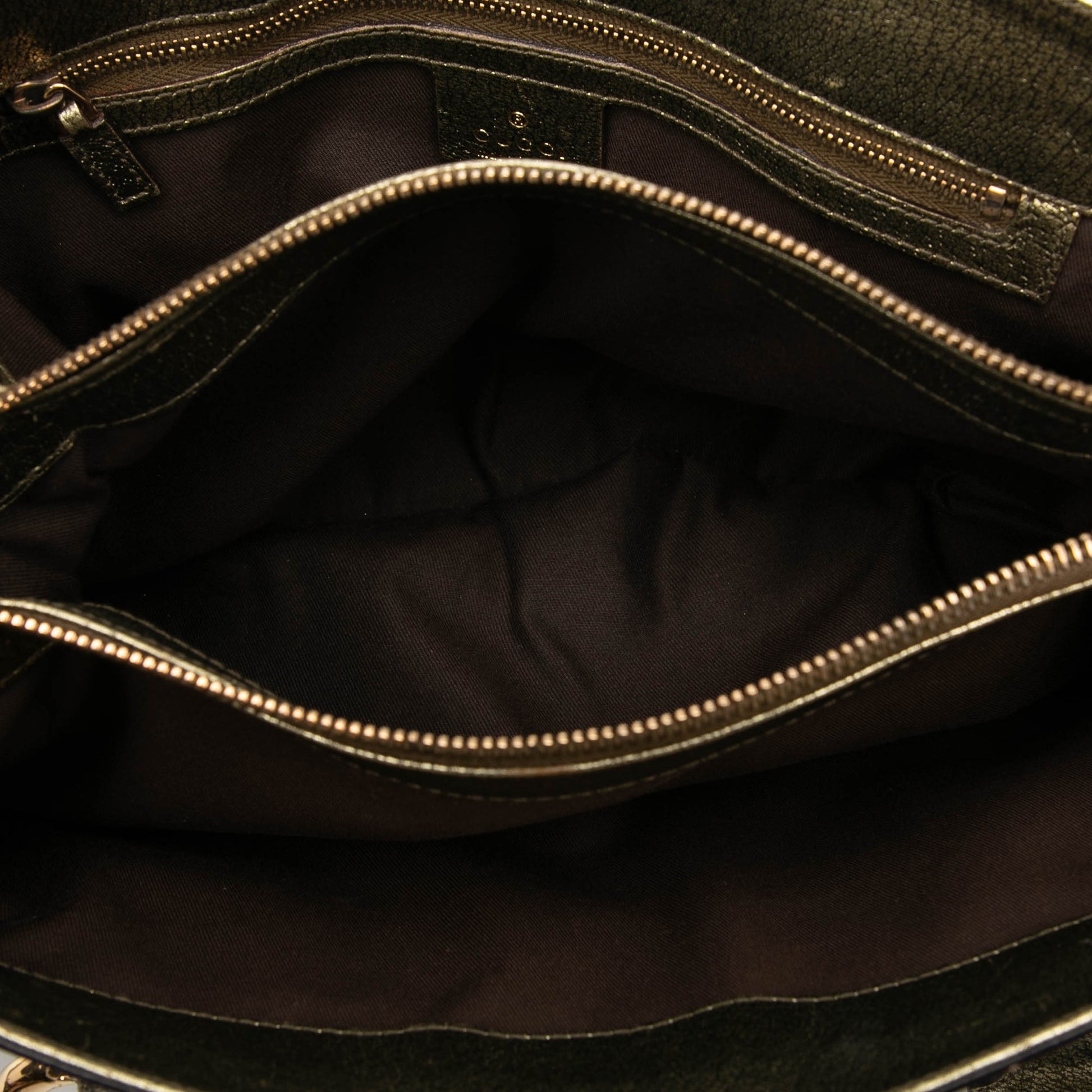 Gucci Metallic Calfskin Metal Bamboo Handbag