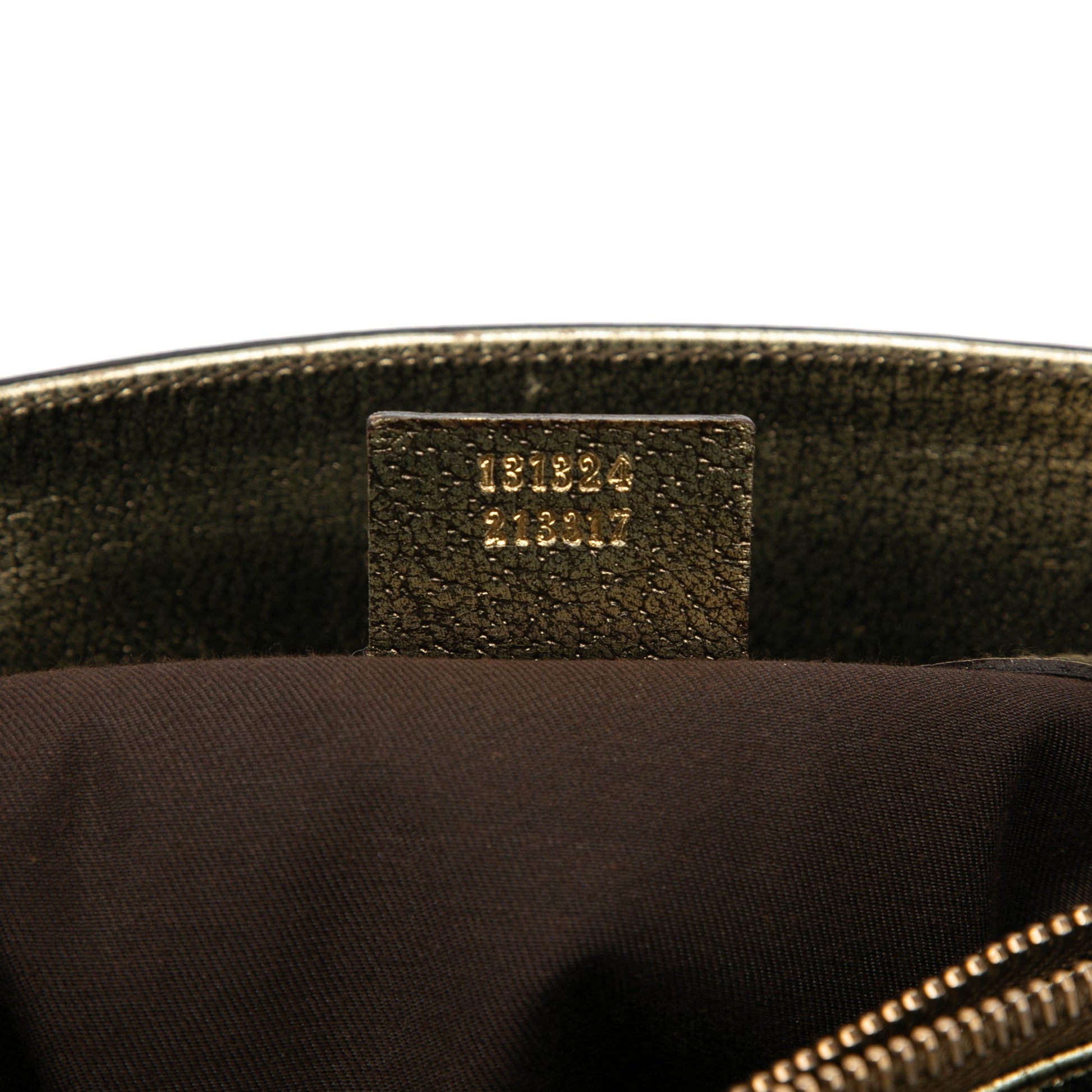Gucci Metallic Calfskin Metal Bamboo Handbag