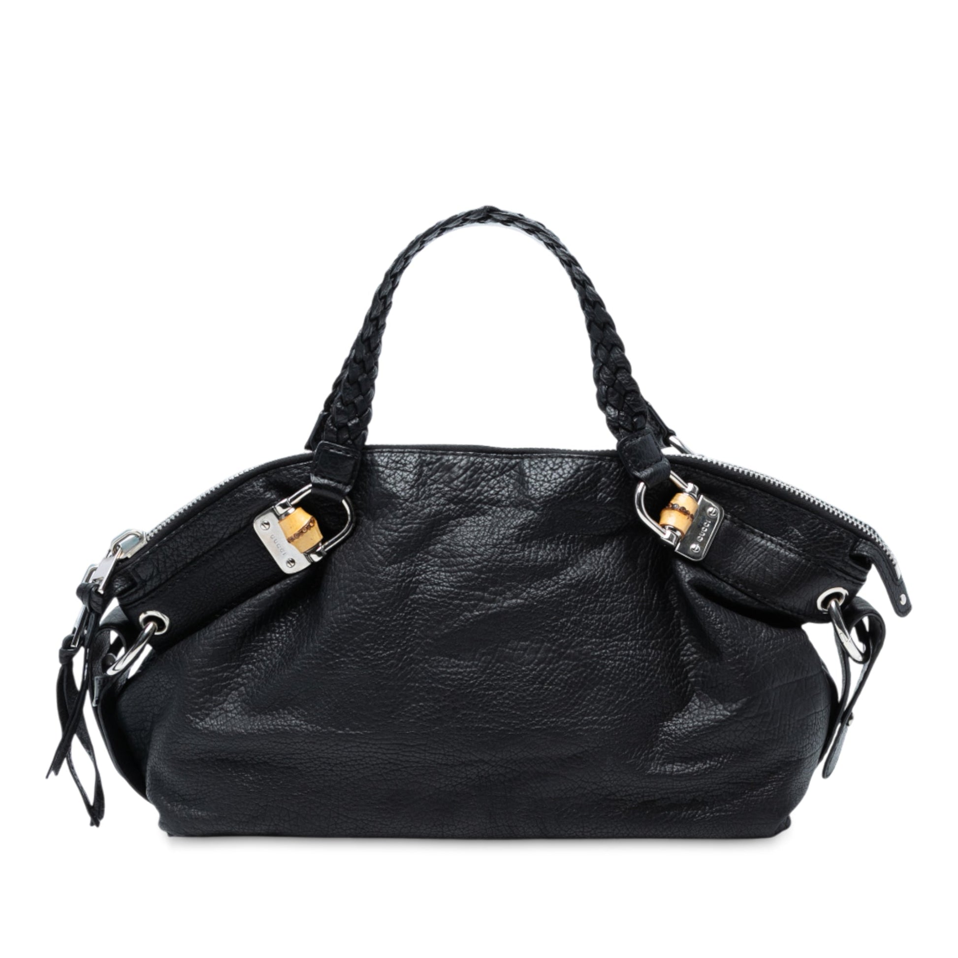 Gucci Medium Leather Bamboo Bar Tote