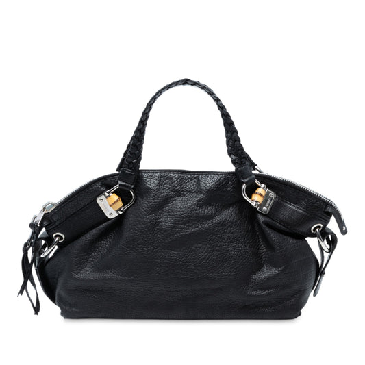 Gucci Medium Leather Bamboo Bar Tote