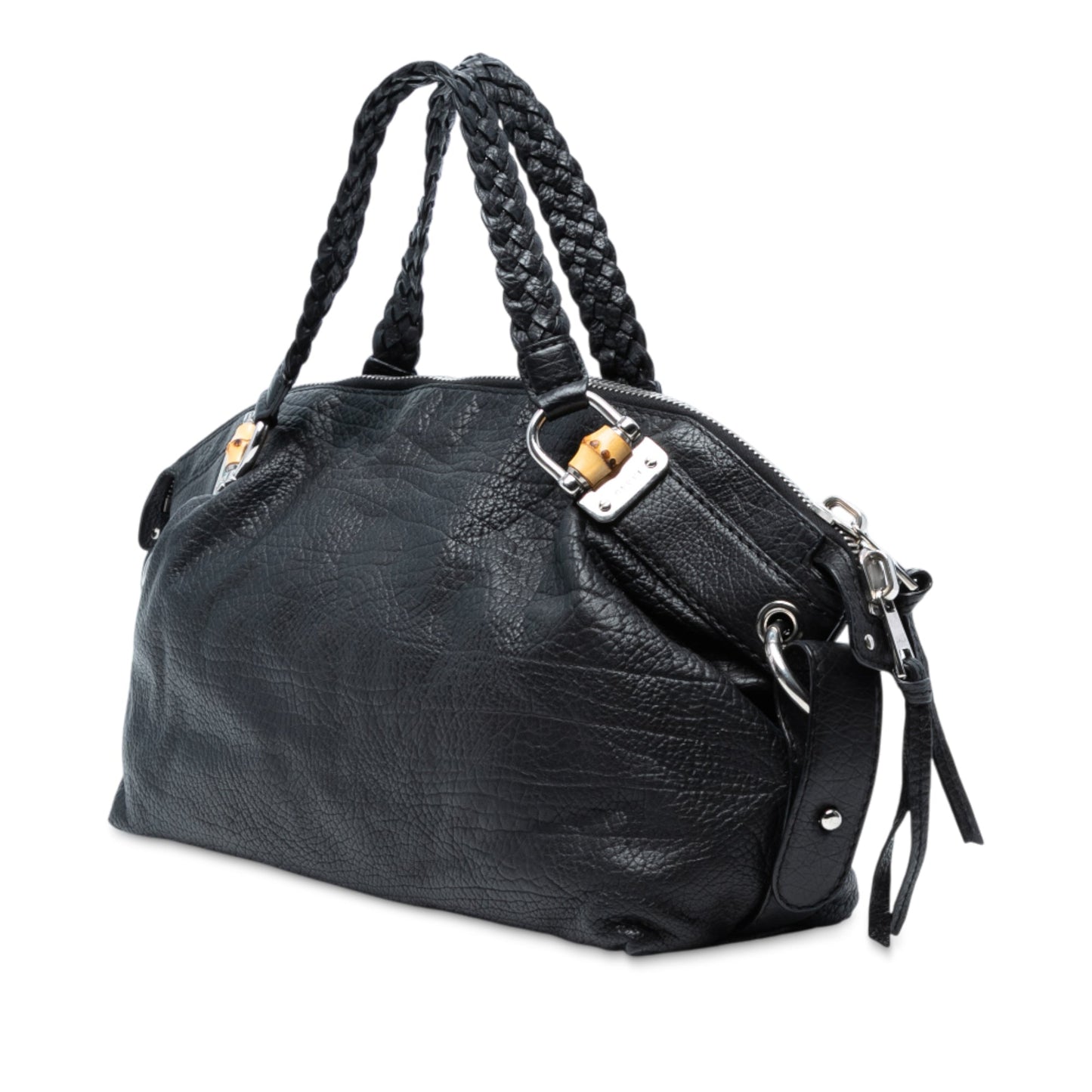 Gucci Medium Leather Bamboo Bar Tote