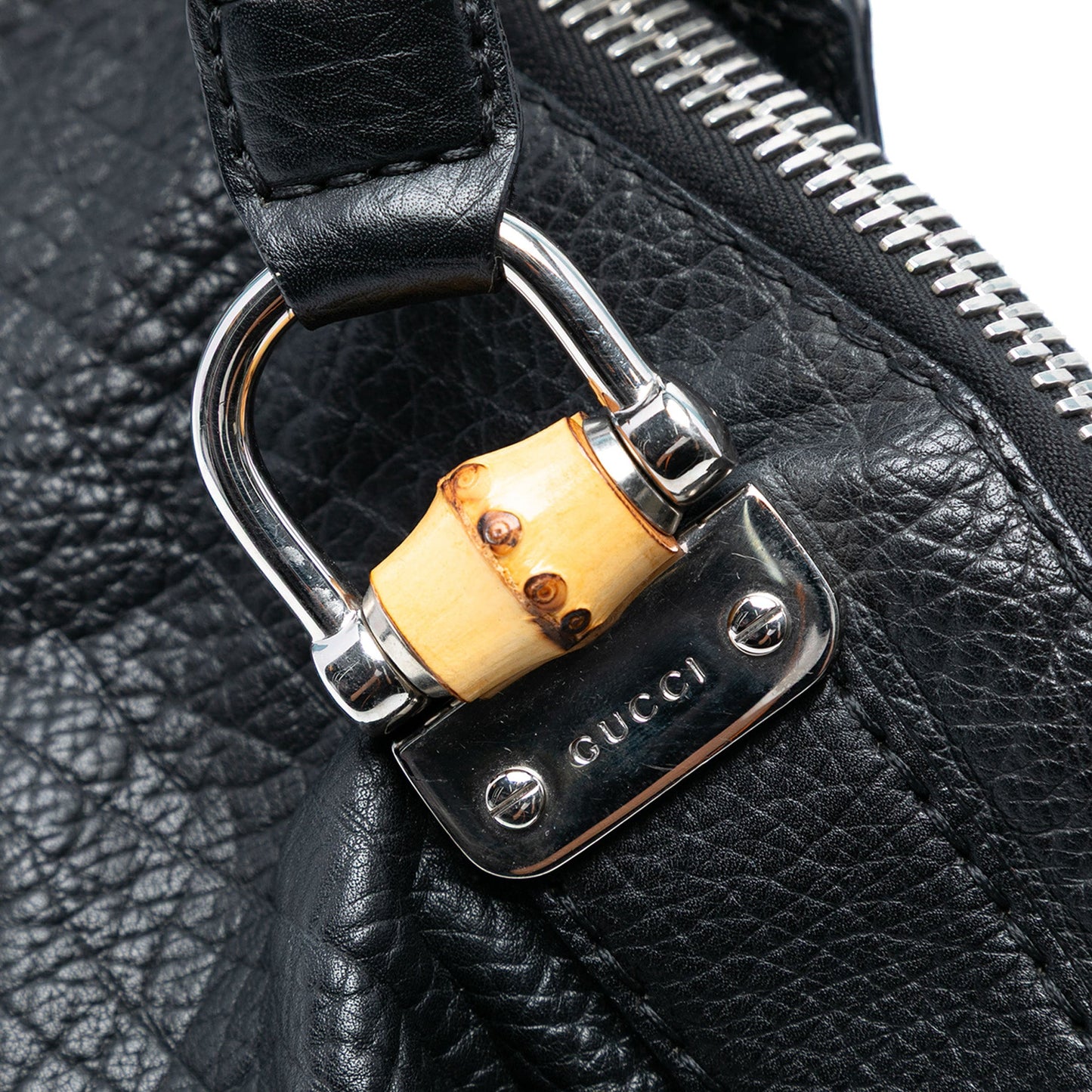 Gucci Medium Leather Bamboo Bar Tote