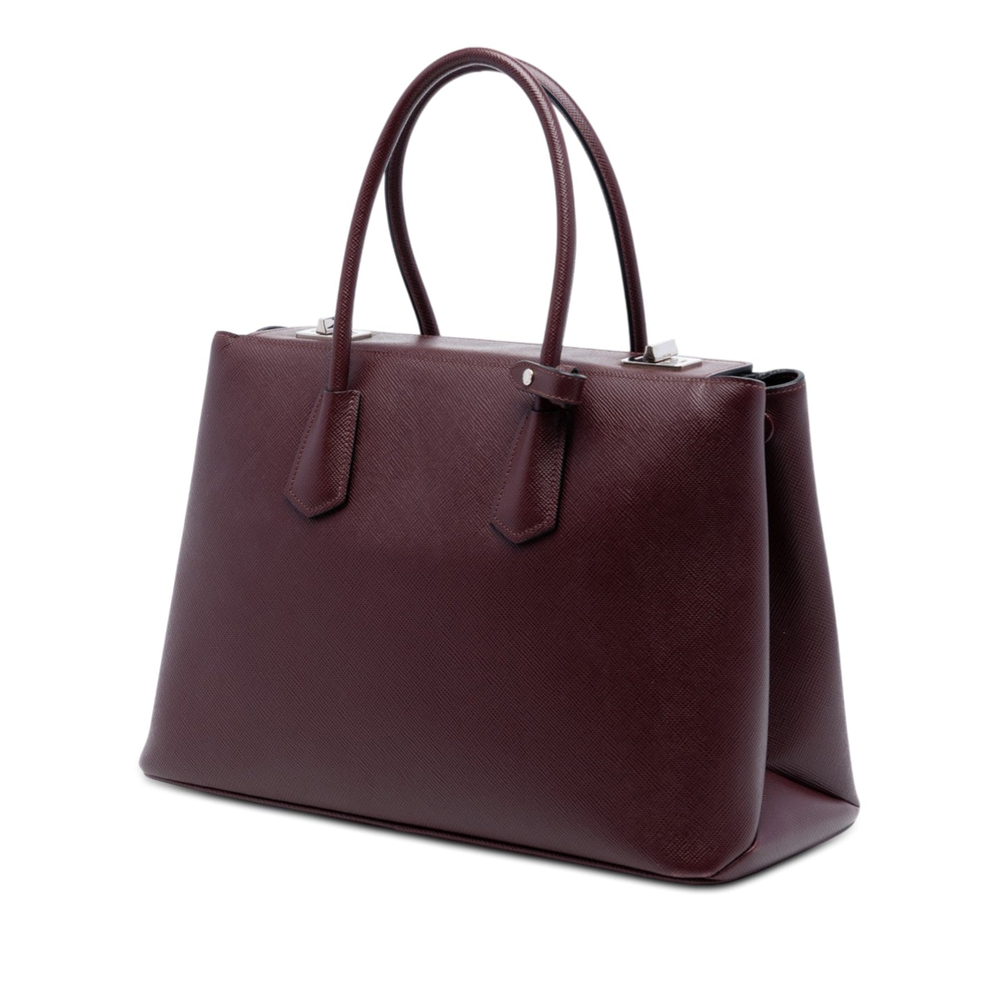 Prada Saffiano Cuir Turnlock Twin Satchel