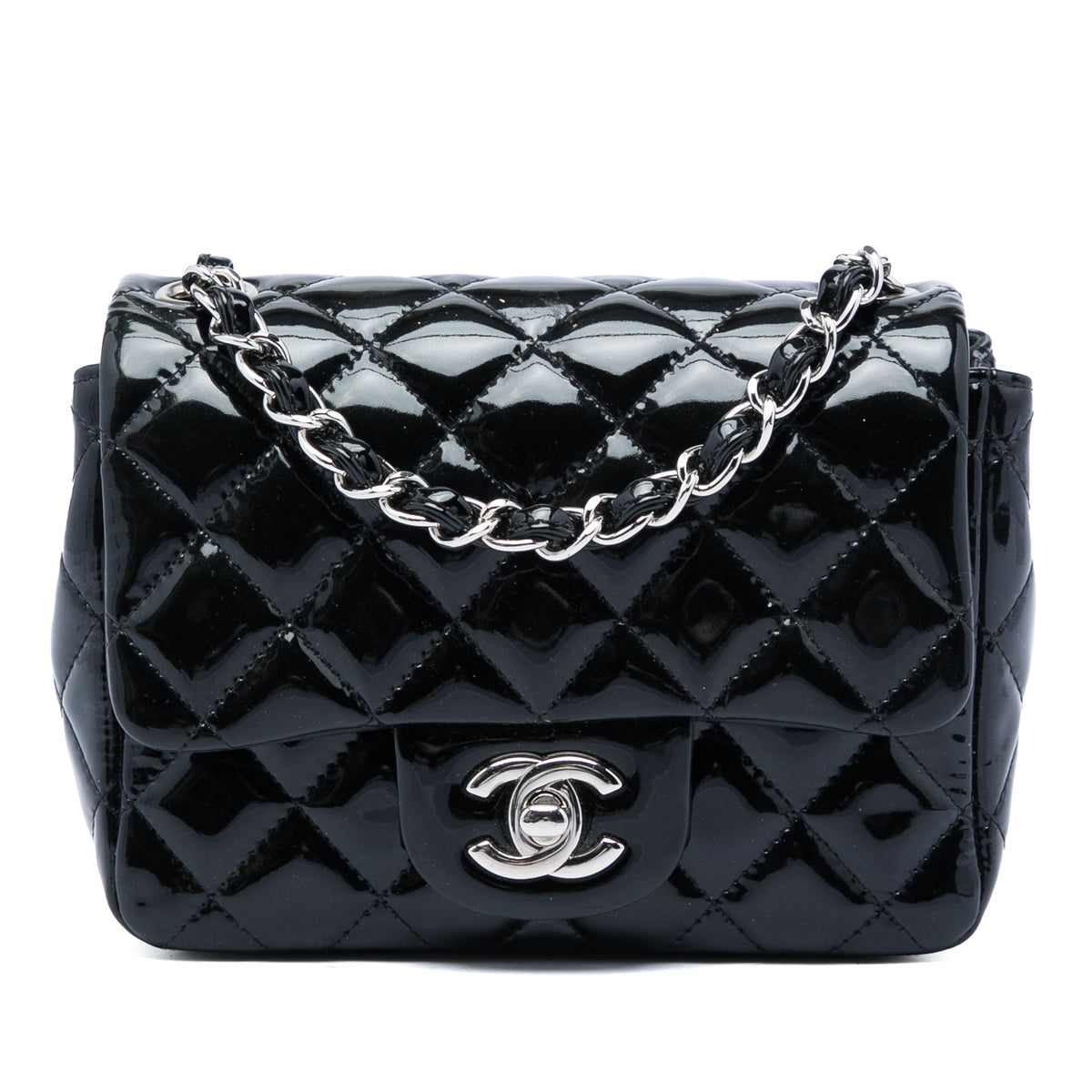 Chanel Mini Square Classic Patent Single Flap