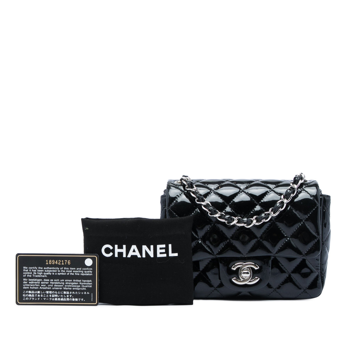 Chanel Mini Square Classic Patent Single Flap