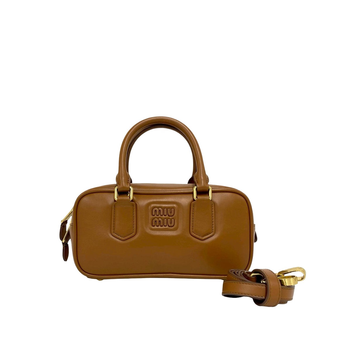 Miu Miu Calf Arcadie Tote — Brown