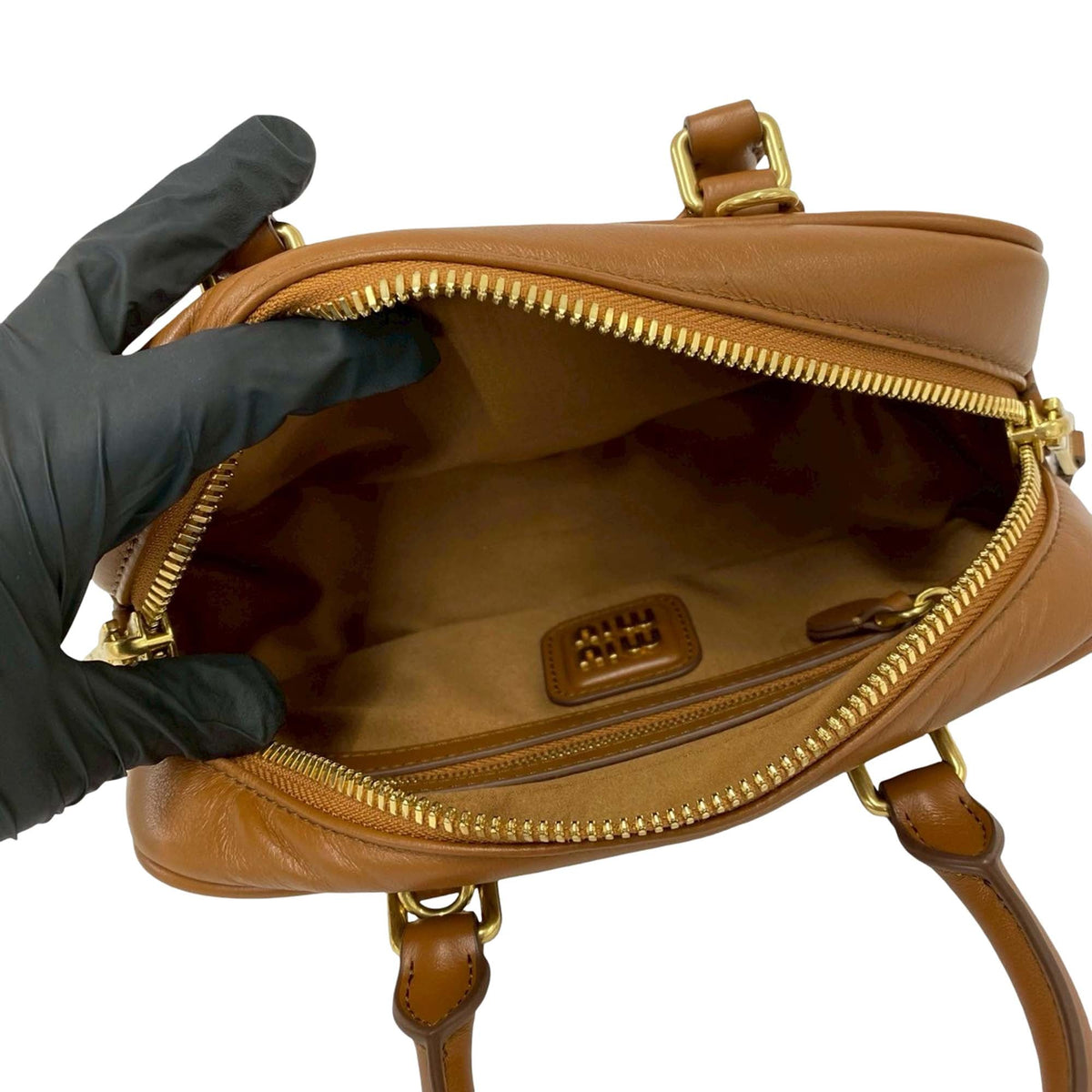 Miu Miu Calf Arcadie Tote — Brown