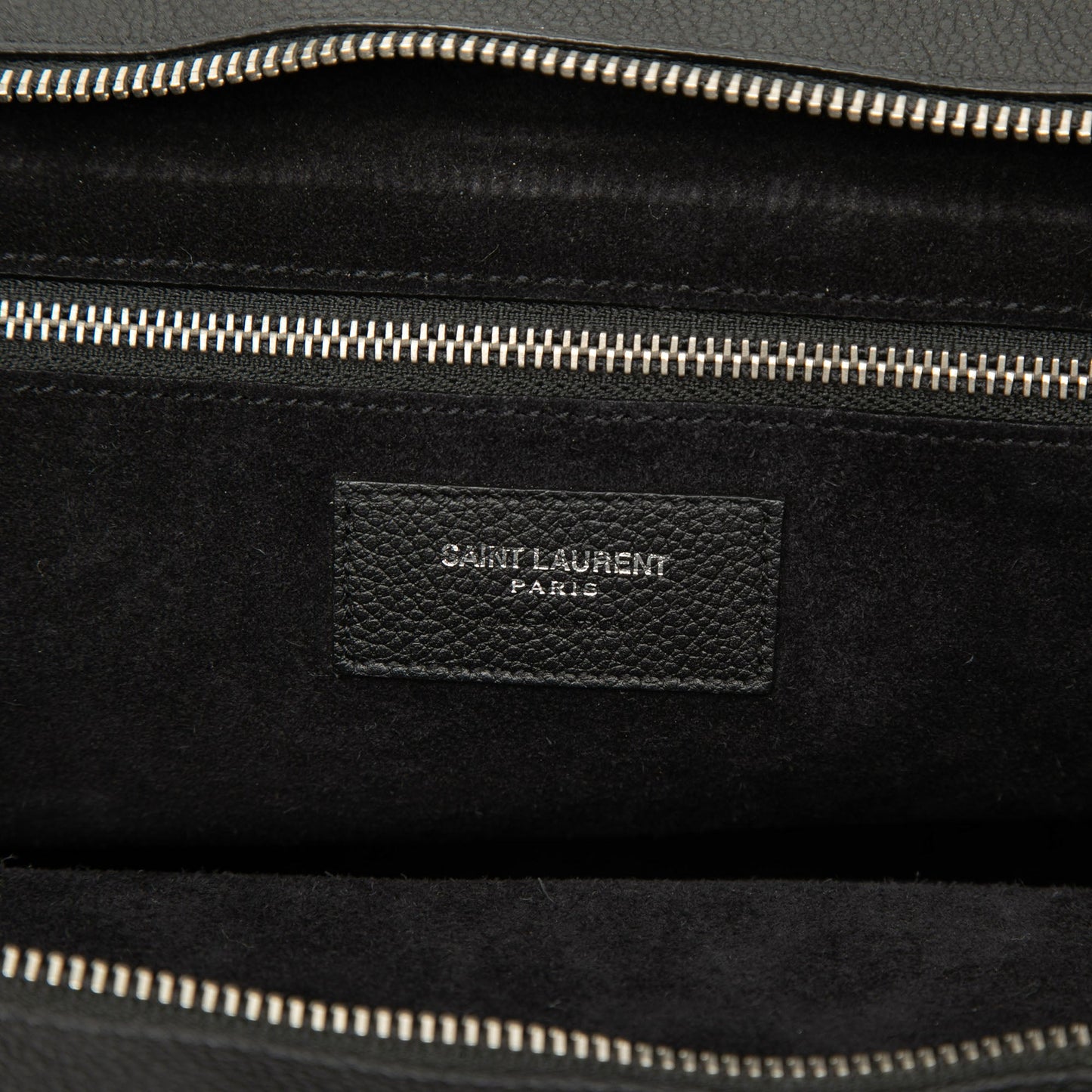 Saint Laurent Medium Grained Calfskin Cabas Rive Gauche Satchel