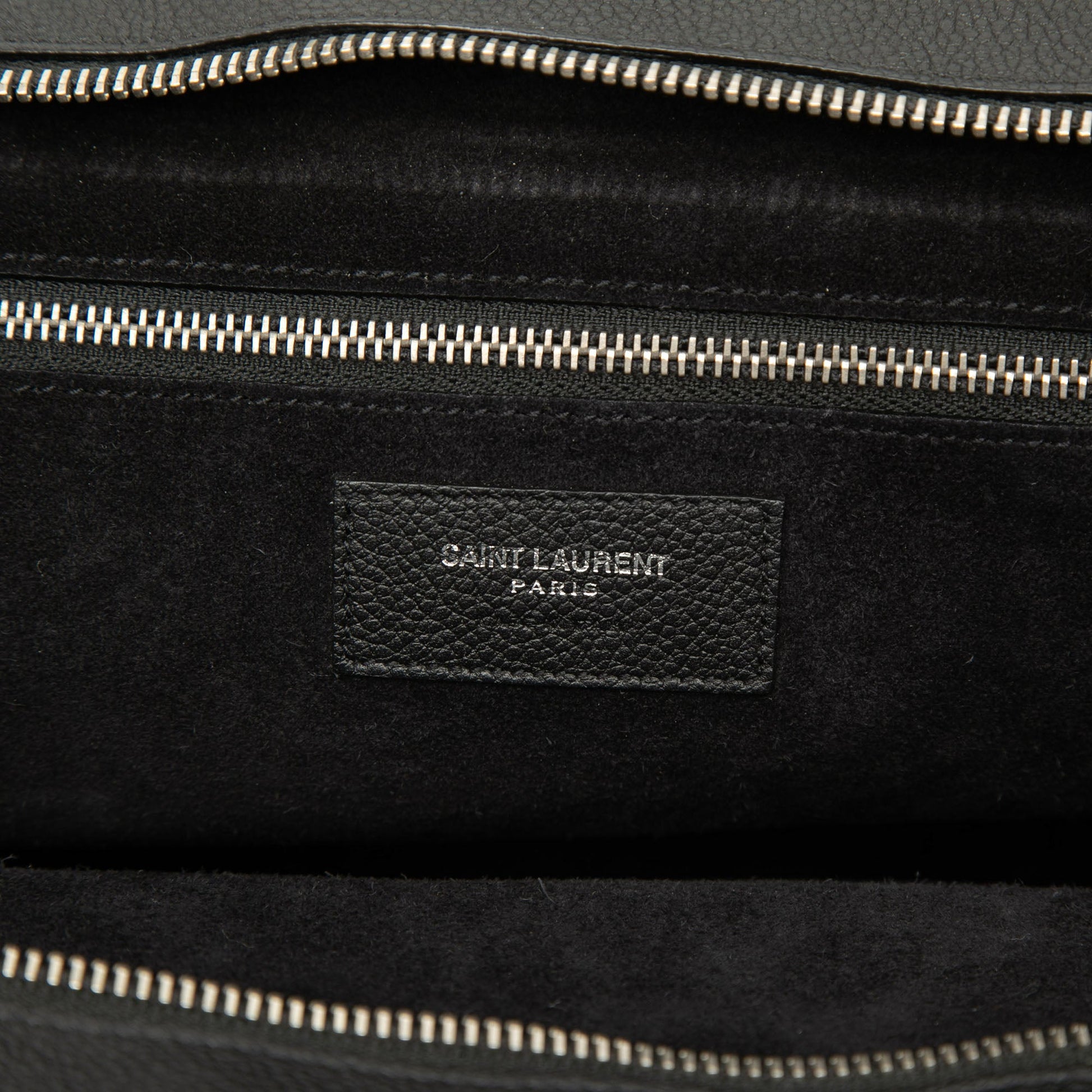 Saint Laurent Medium Grained Calfskin Cabas Rive Gauche Satchel