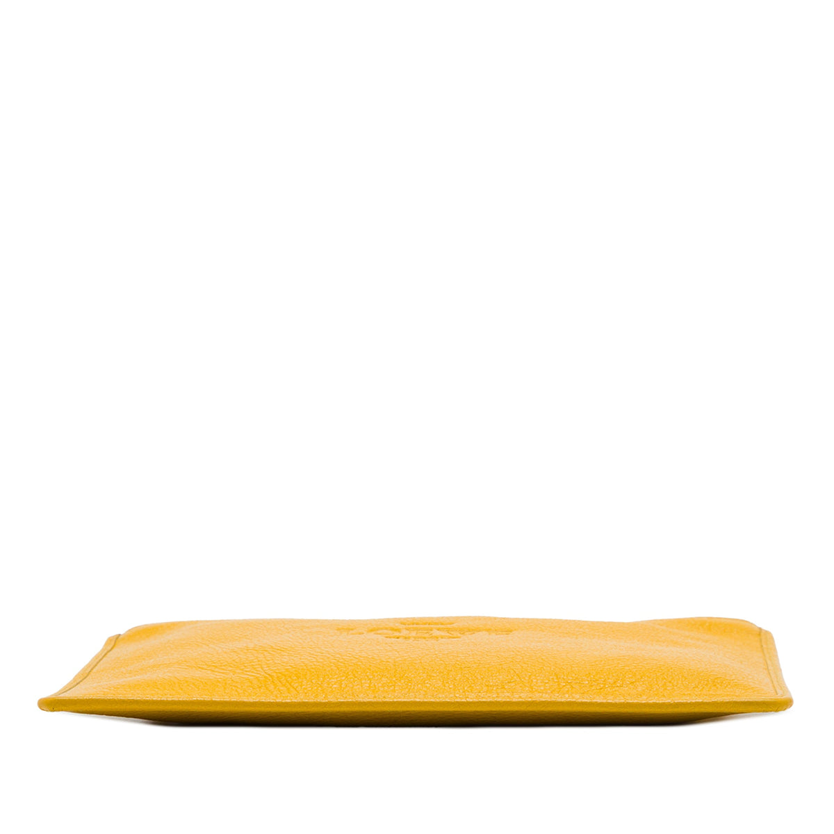 LOEWE Leather Logo Wristlet Clutch — Yellow