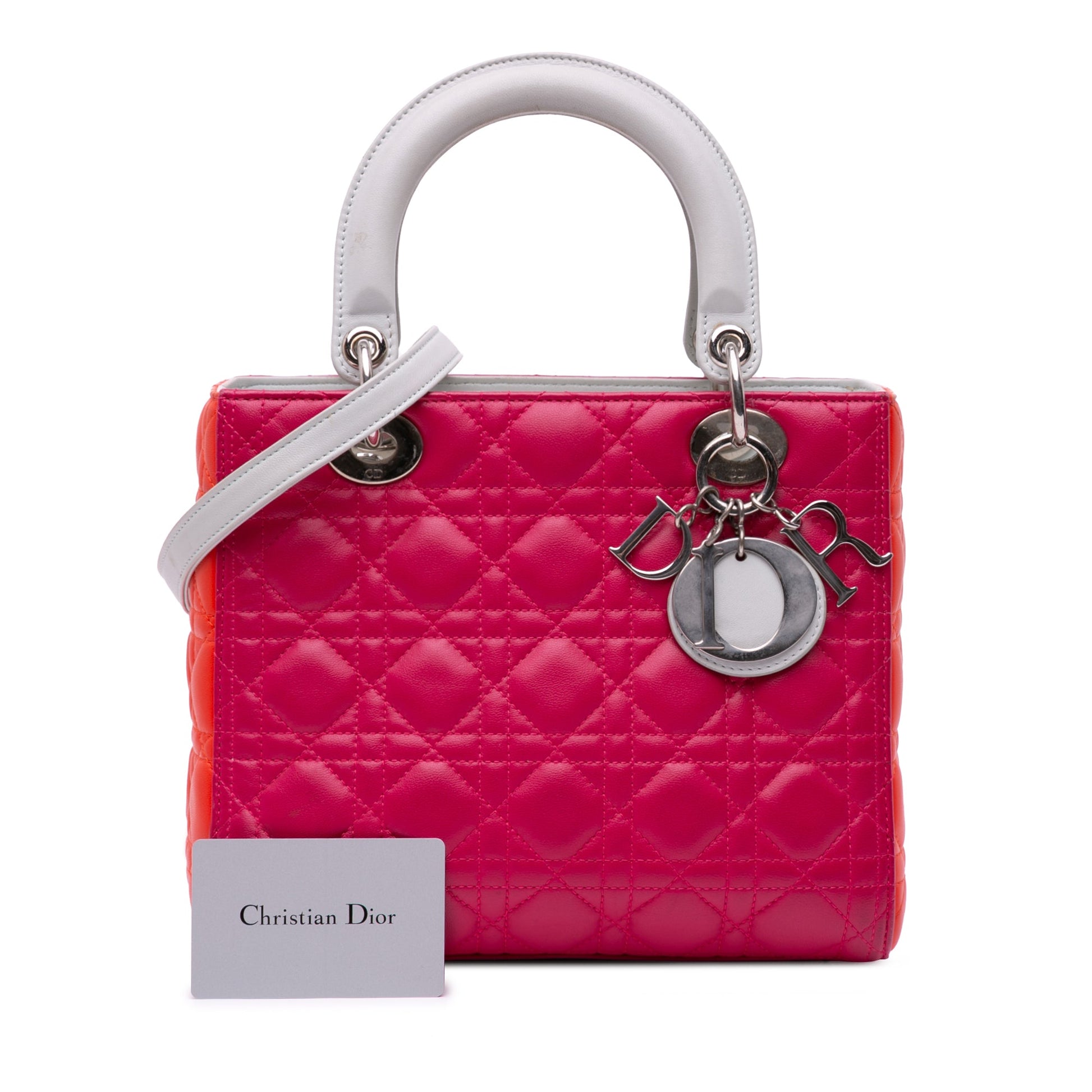 Dior Medium Tricolor Lambskin Cannage Lady Dior