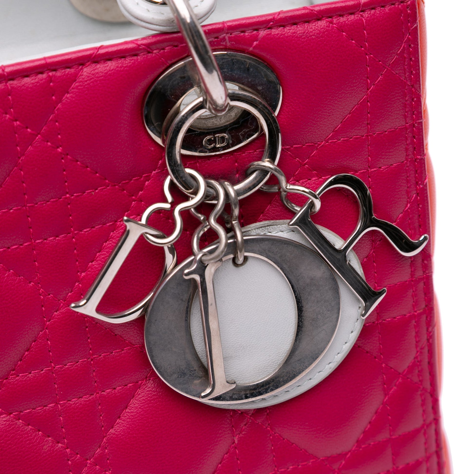 Dior Medium Tricolor Lambskin Cannage Lady Dior