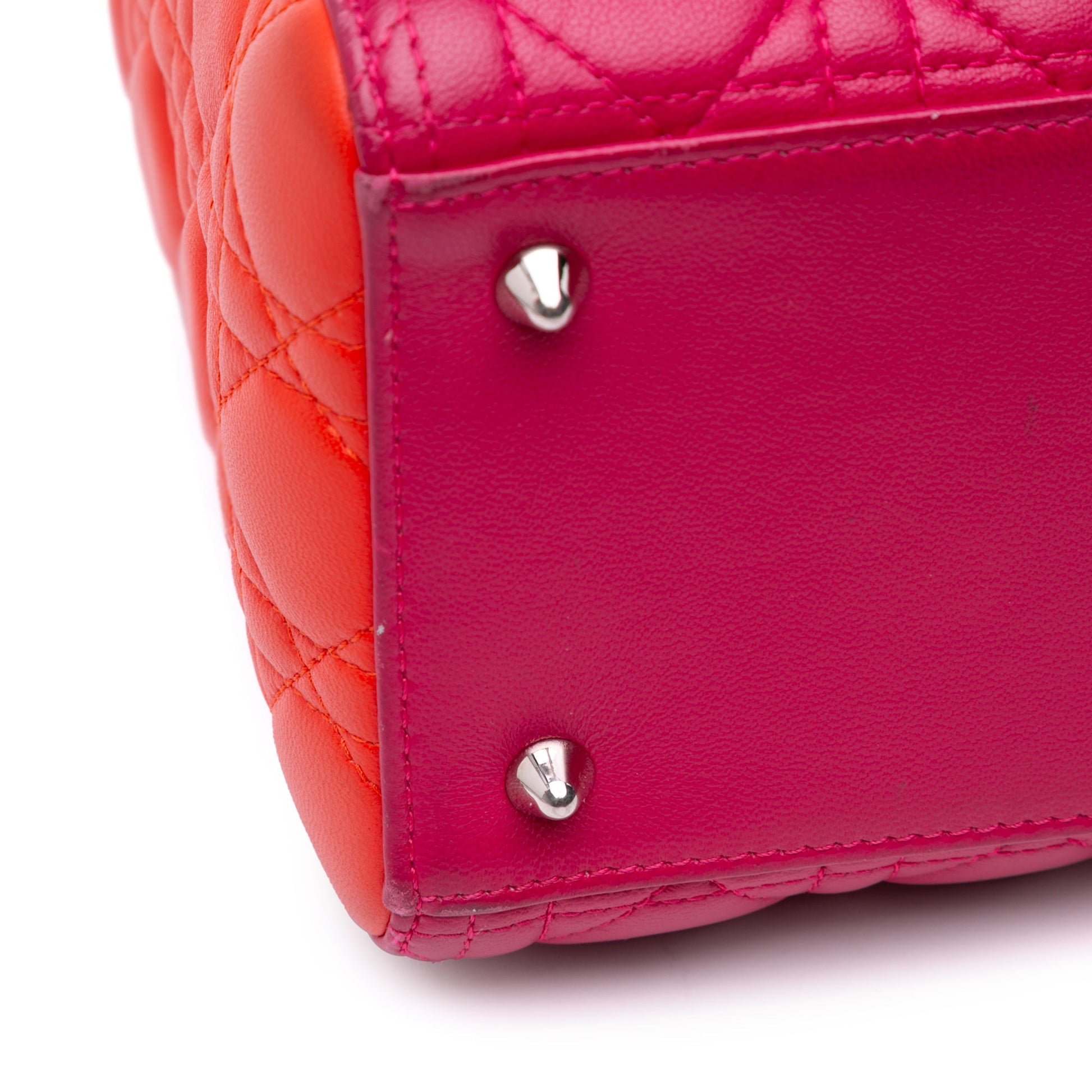 Dior Medium Tricolor Lambskin Cannage Lady Dior