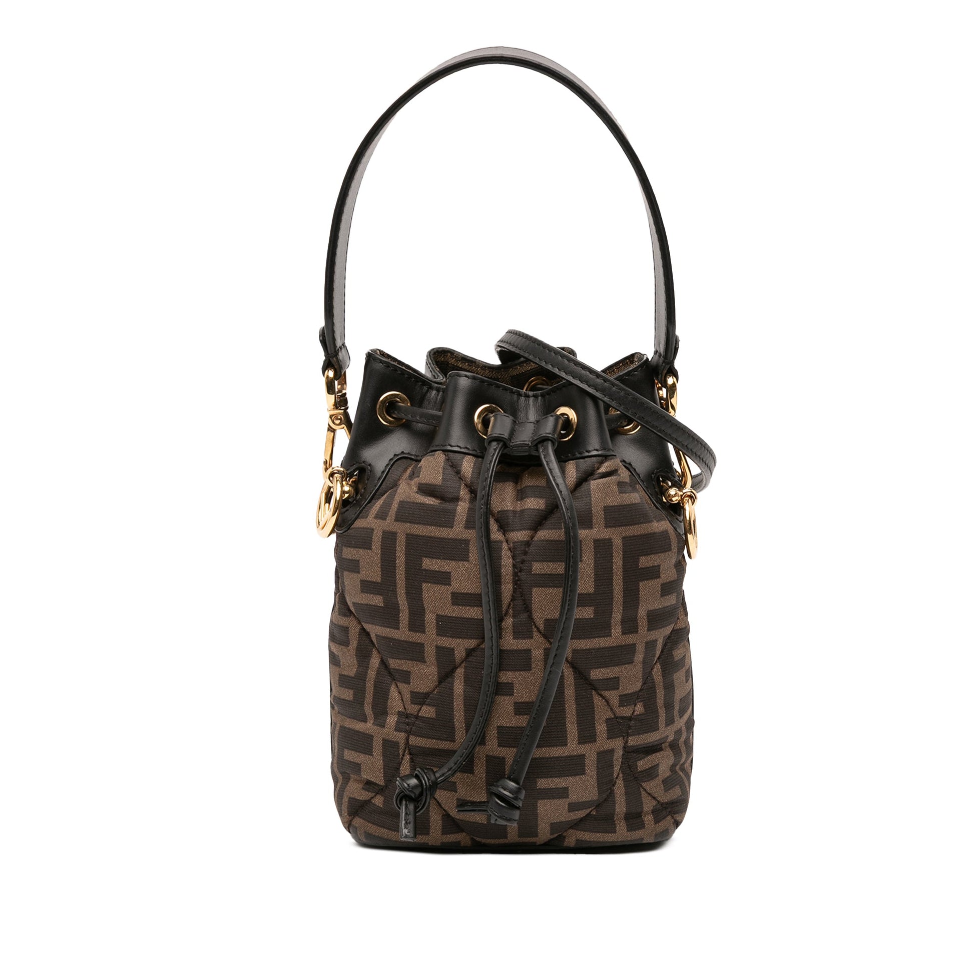 Fendi Mini Quilted Silk FF 1974 Mon Tresor Bucket Bag
