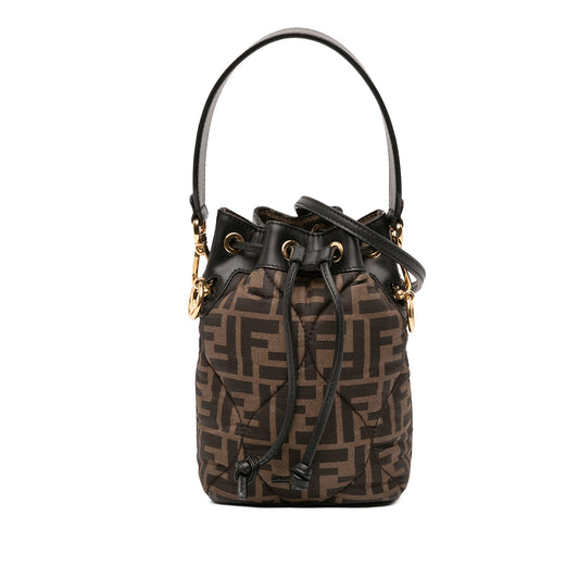 Fendi Mini Quilted Silk FF 1974 Mon Tresor Bucket Bag