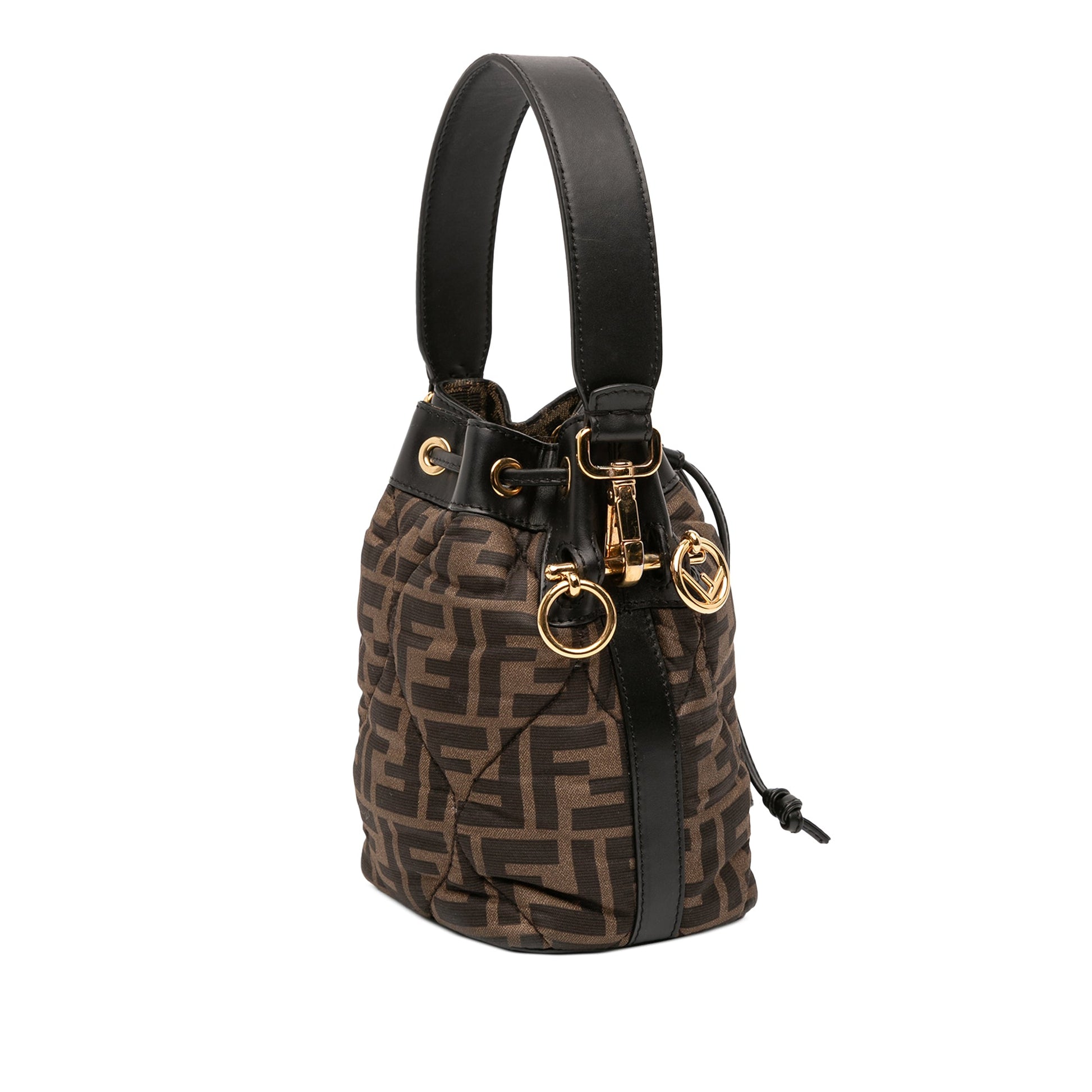Fendi Mini Quilted Silk FF 1974 Mon Tresor Bucket Bag