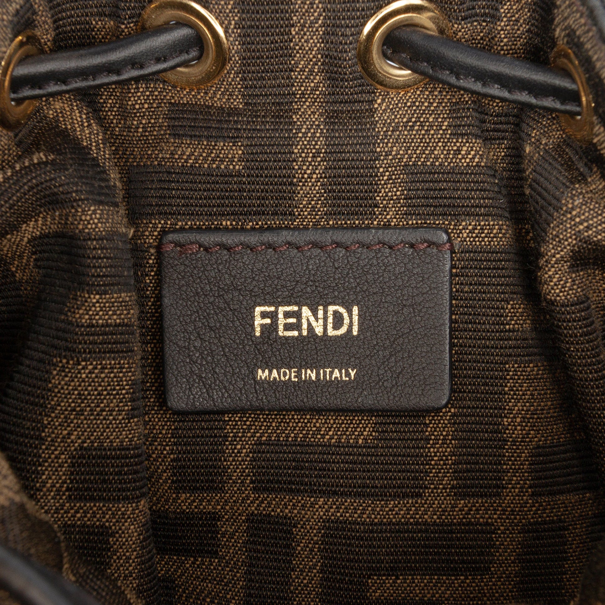 Fendi Mini Quilted Silk FF 1974 Mon Tresor Bucket Bag