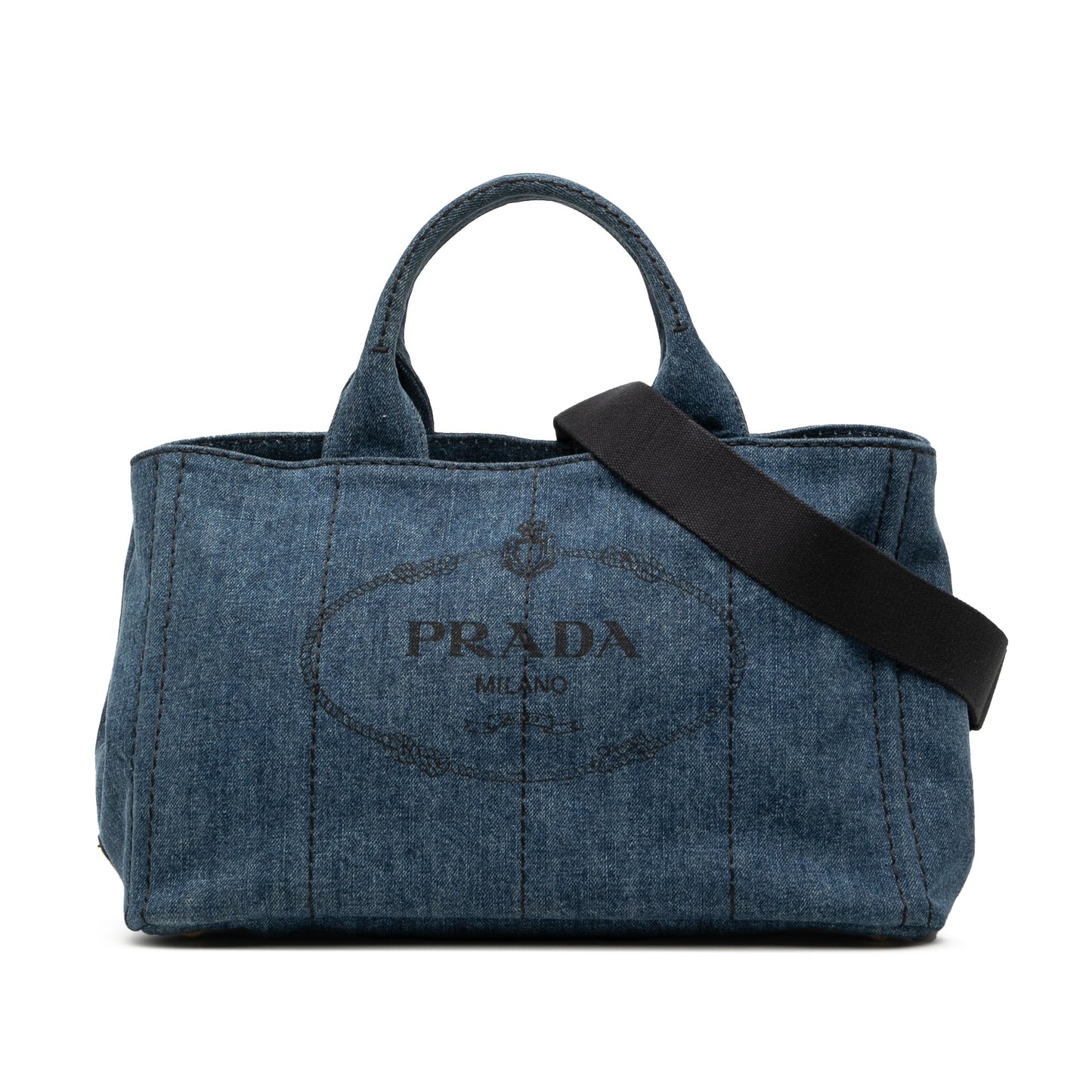 Large Denim Canapa Logo Satchel