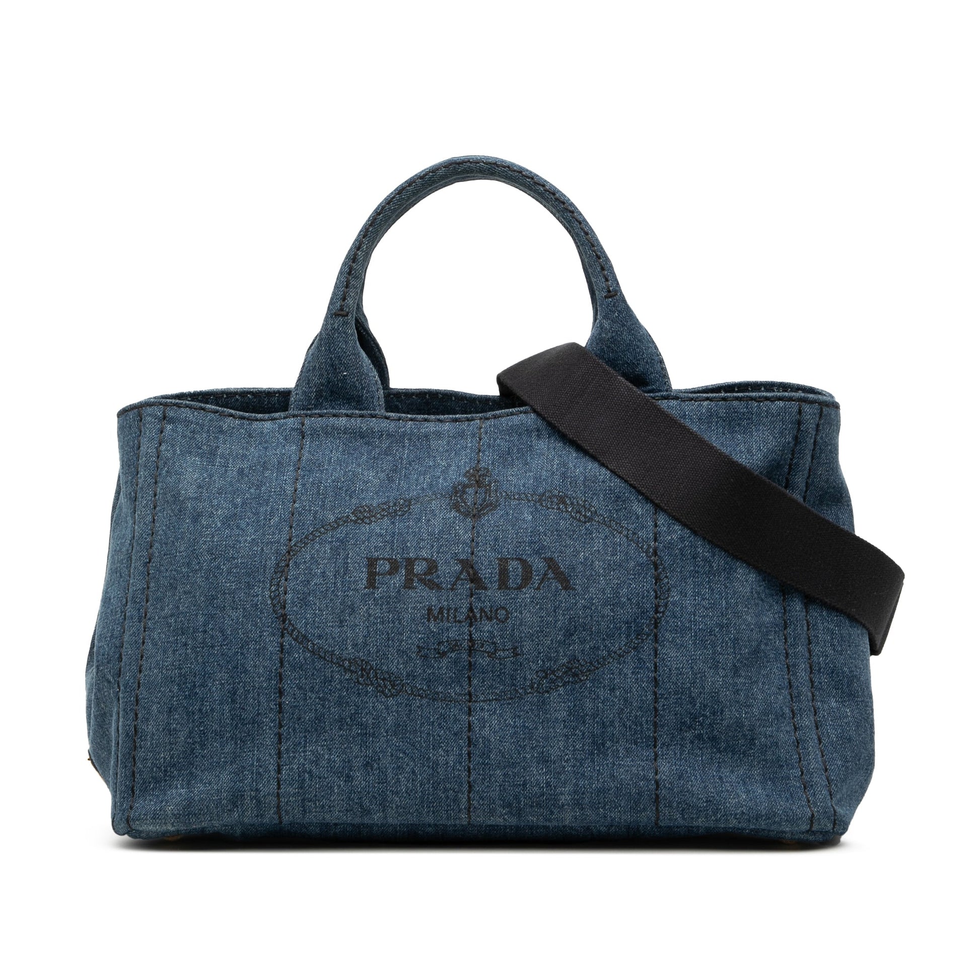 Large Denim Canapa Logo Satchel