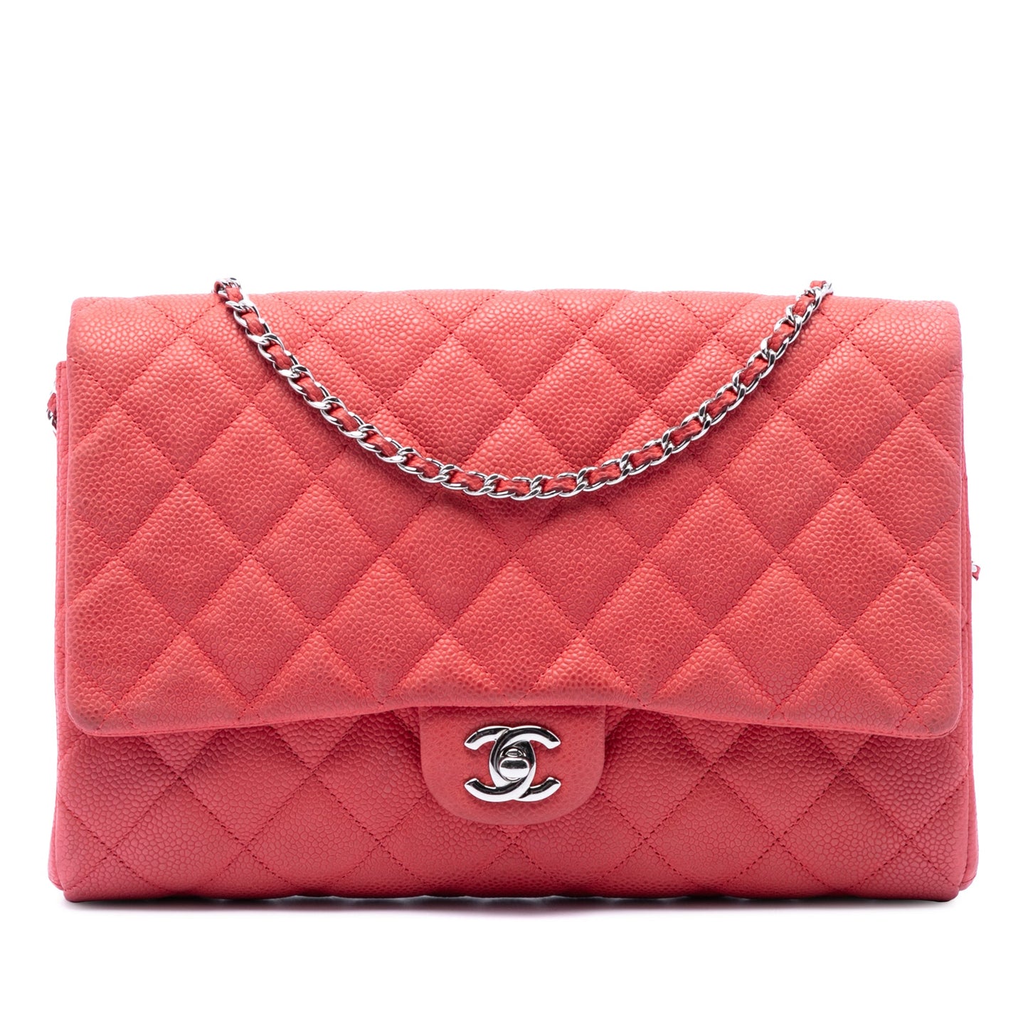 Chanel Quilted Caviar Flap Clutch with Chain