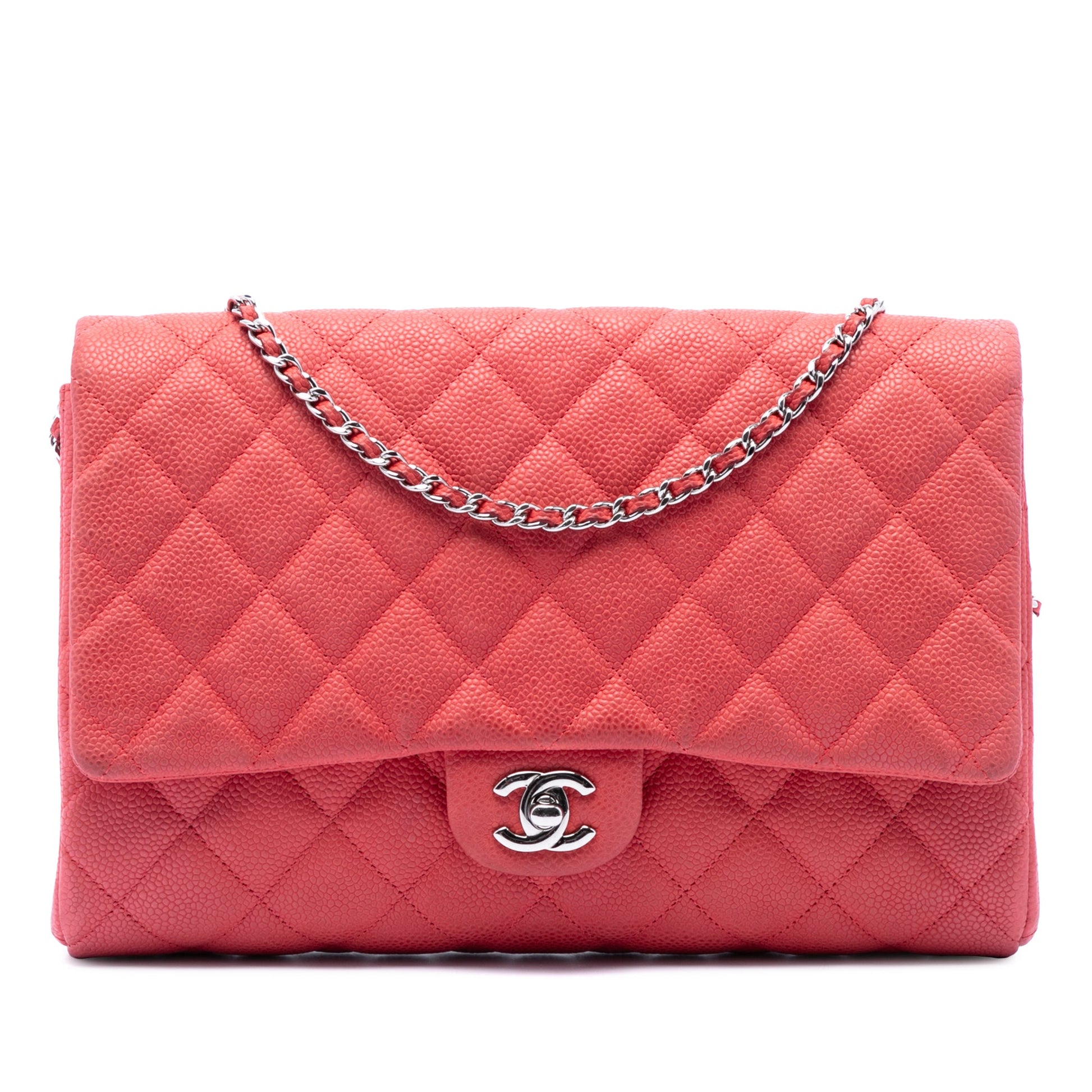 Chanel Quilted Caviar Flap Clutch with Chain