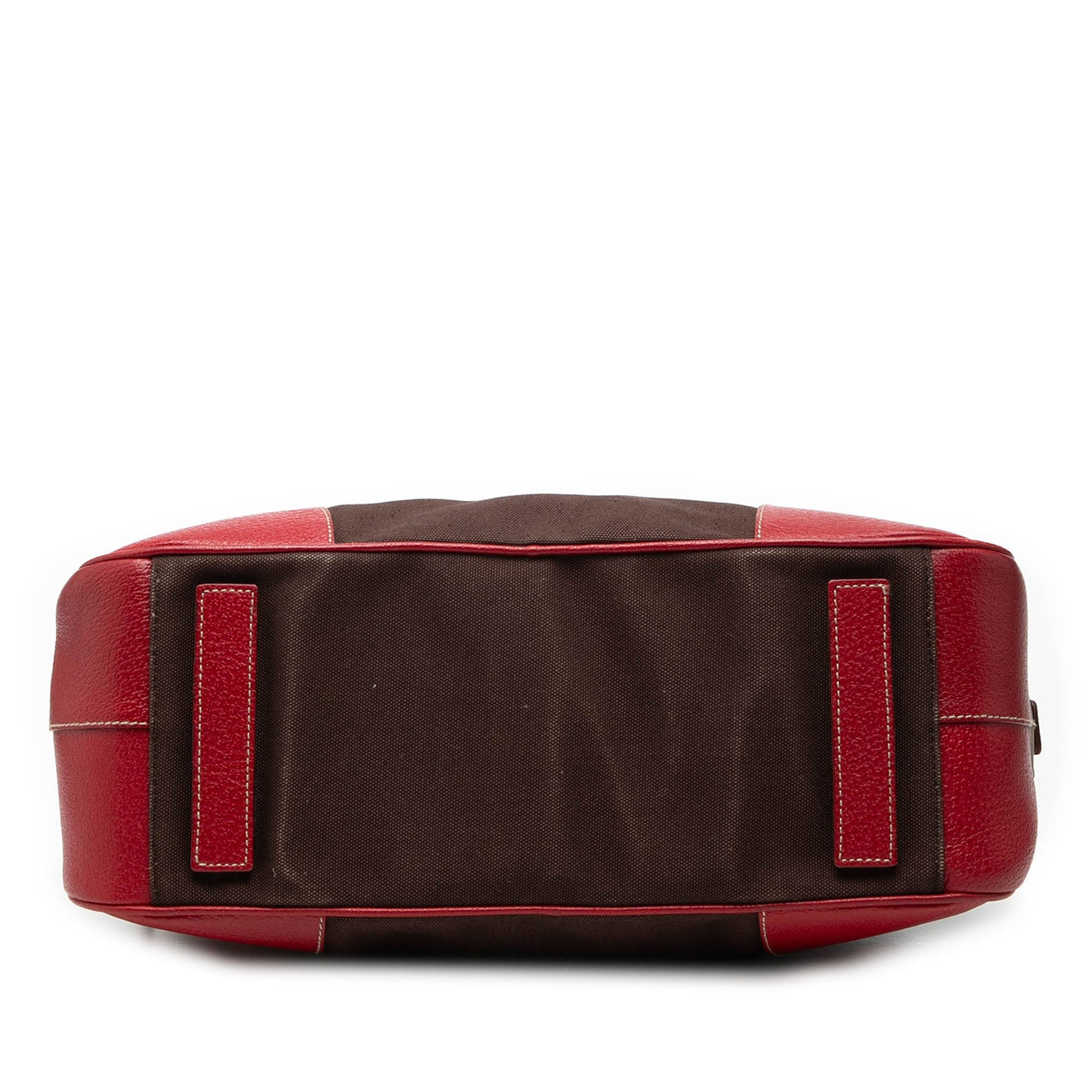 Prada Cinghiale Trimmed Canvas Canapa Bauletto Bag