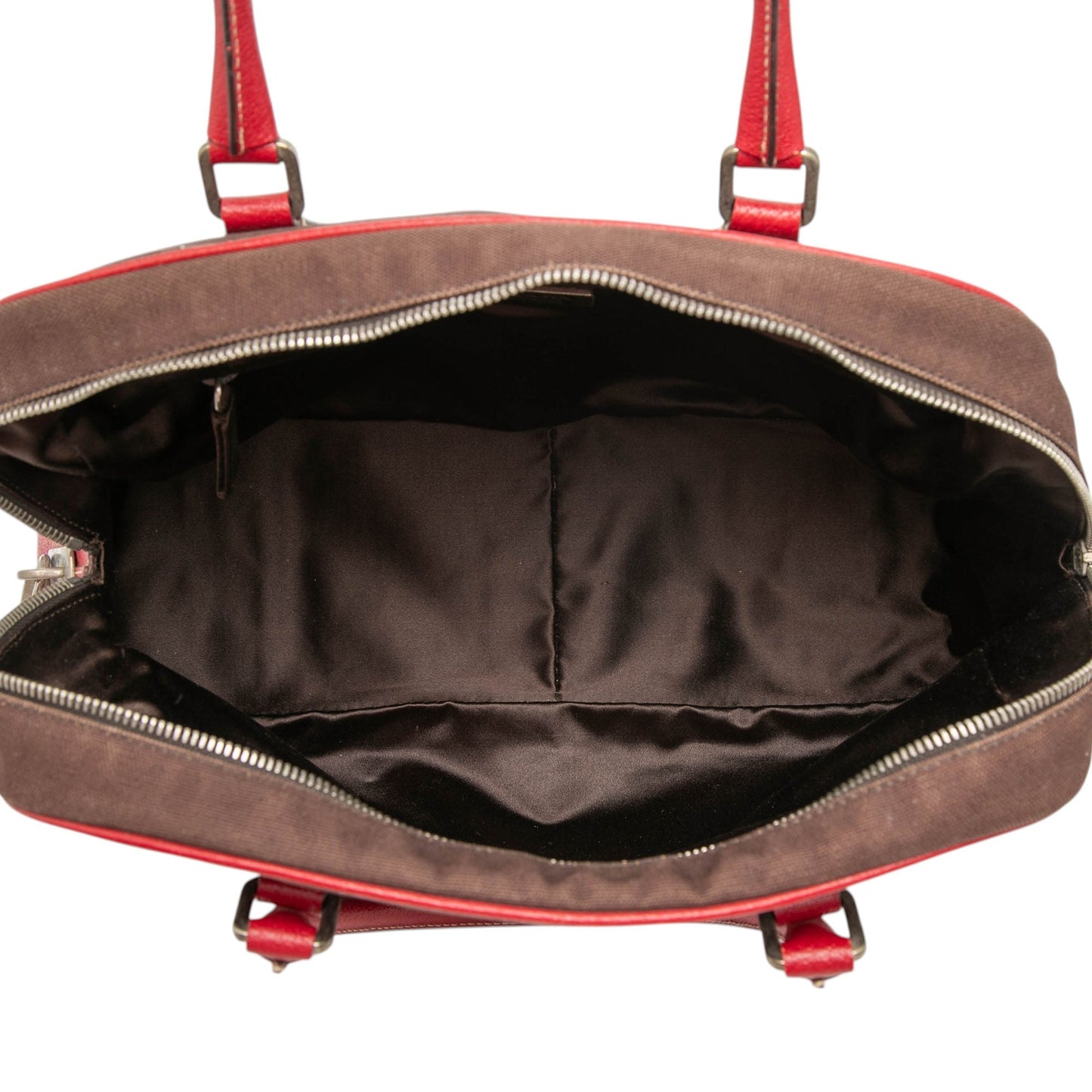 Prada Cinghiale Trimmed Canvas Canapa Bauletto Bag