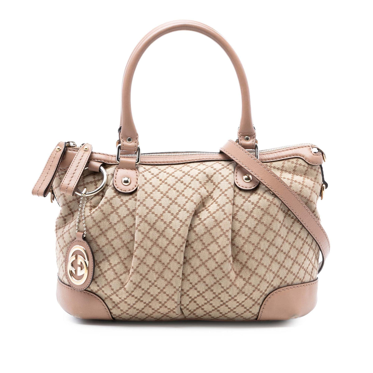 Gucci Diamante Canvas Sukey Satchel