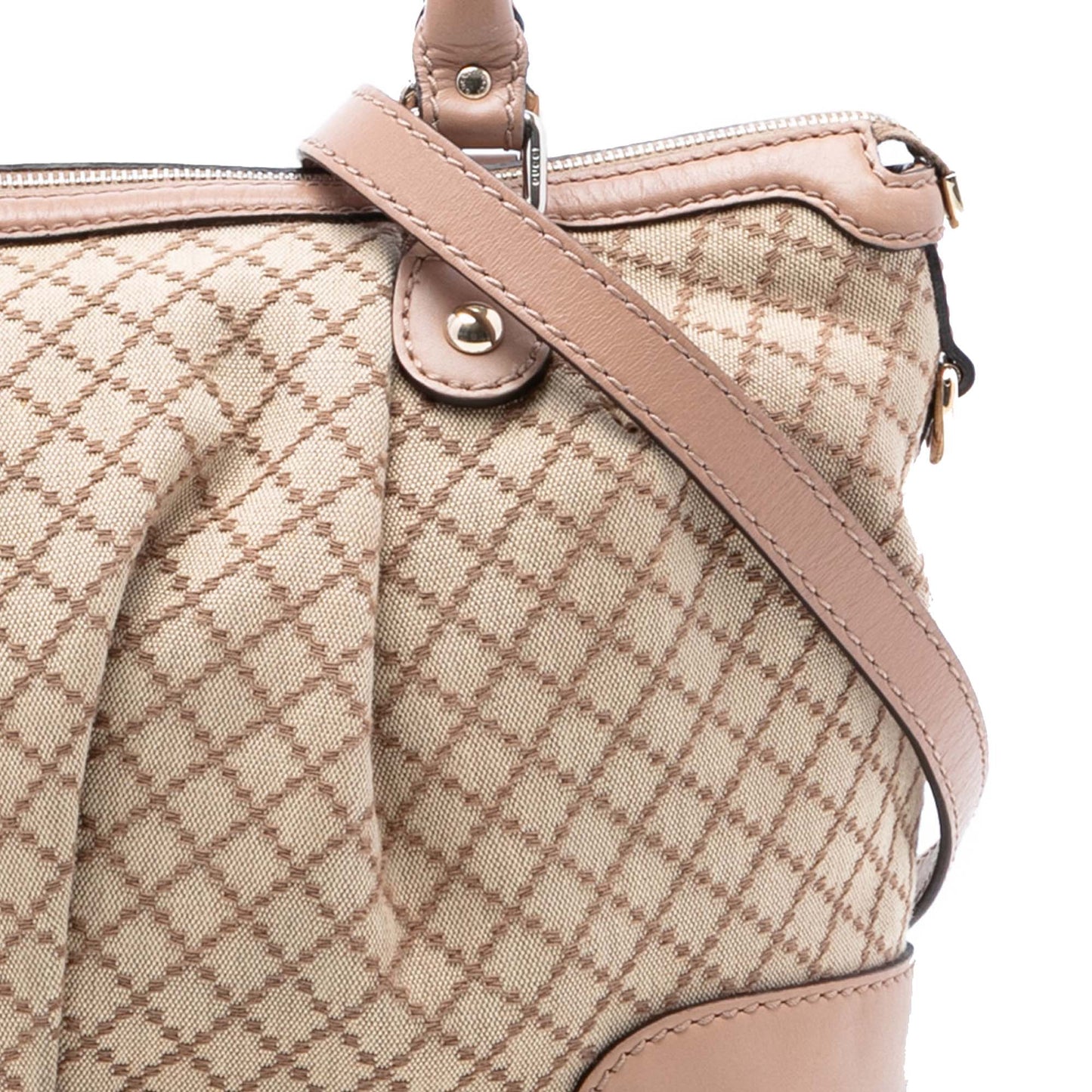Gucci Diamante Canvas Sukey Satchel