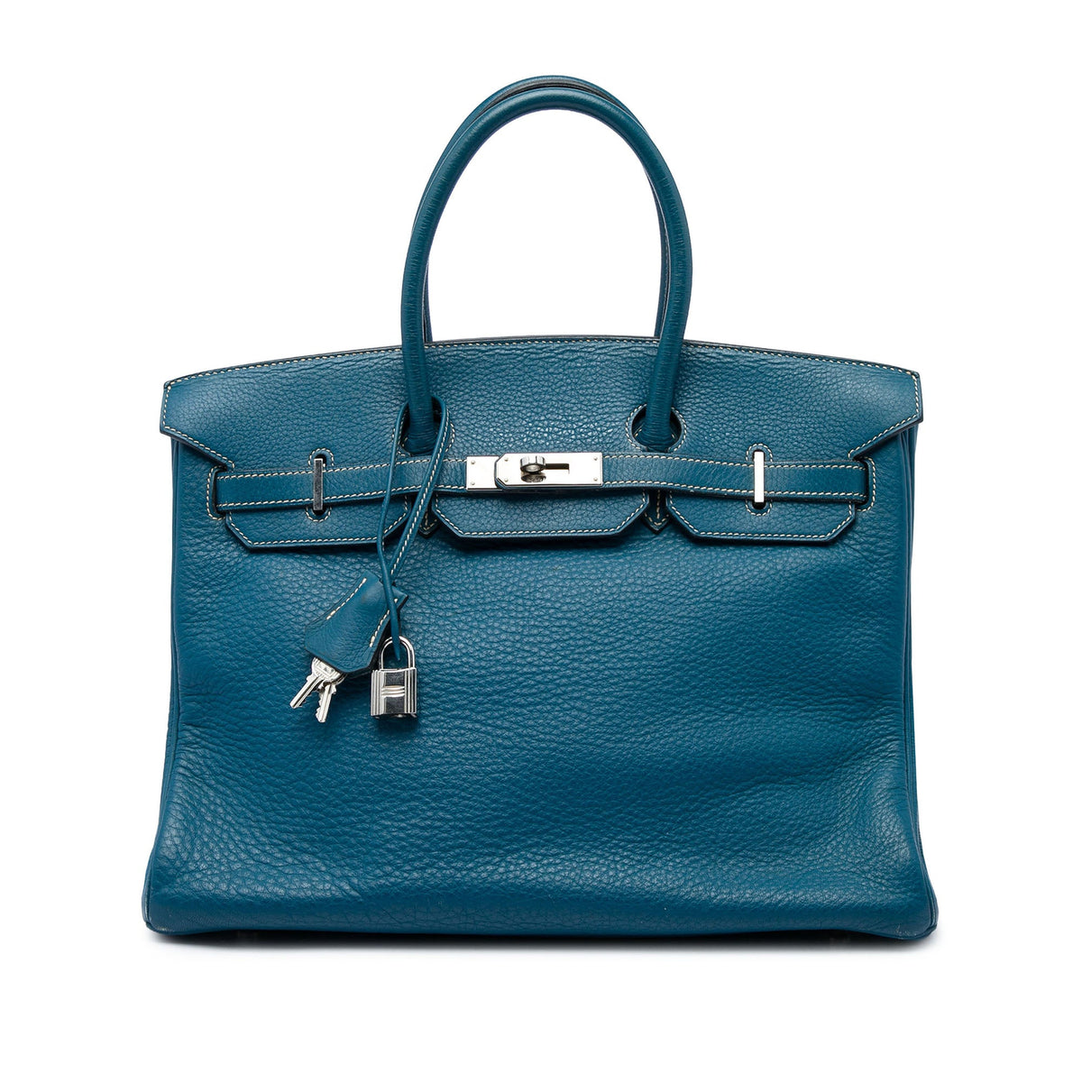 Hermès Clemence Birkin Retourne 35 — Blue