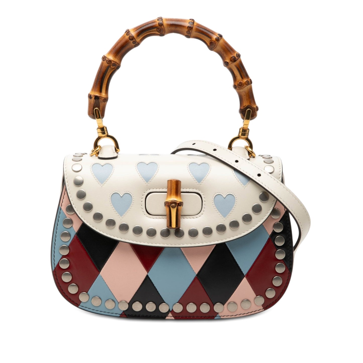 Gucci Small Calfskin Lovelight Bamboo Top Handle Bag